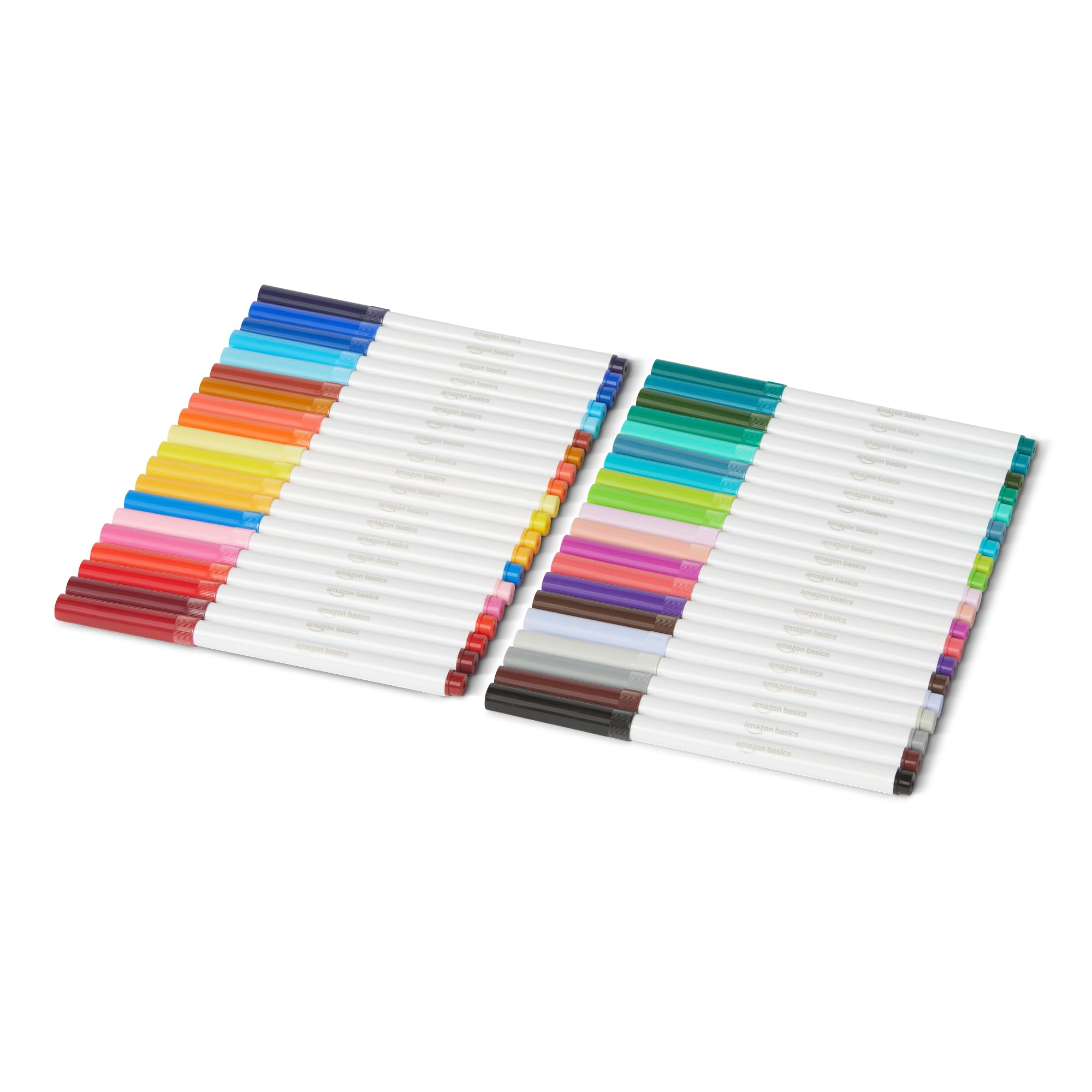 Amazon Basics Filzstift mit vielseitiger Spitze, 40 Farben, abwaschbar, 40 Stück, mehrfarbig