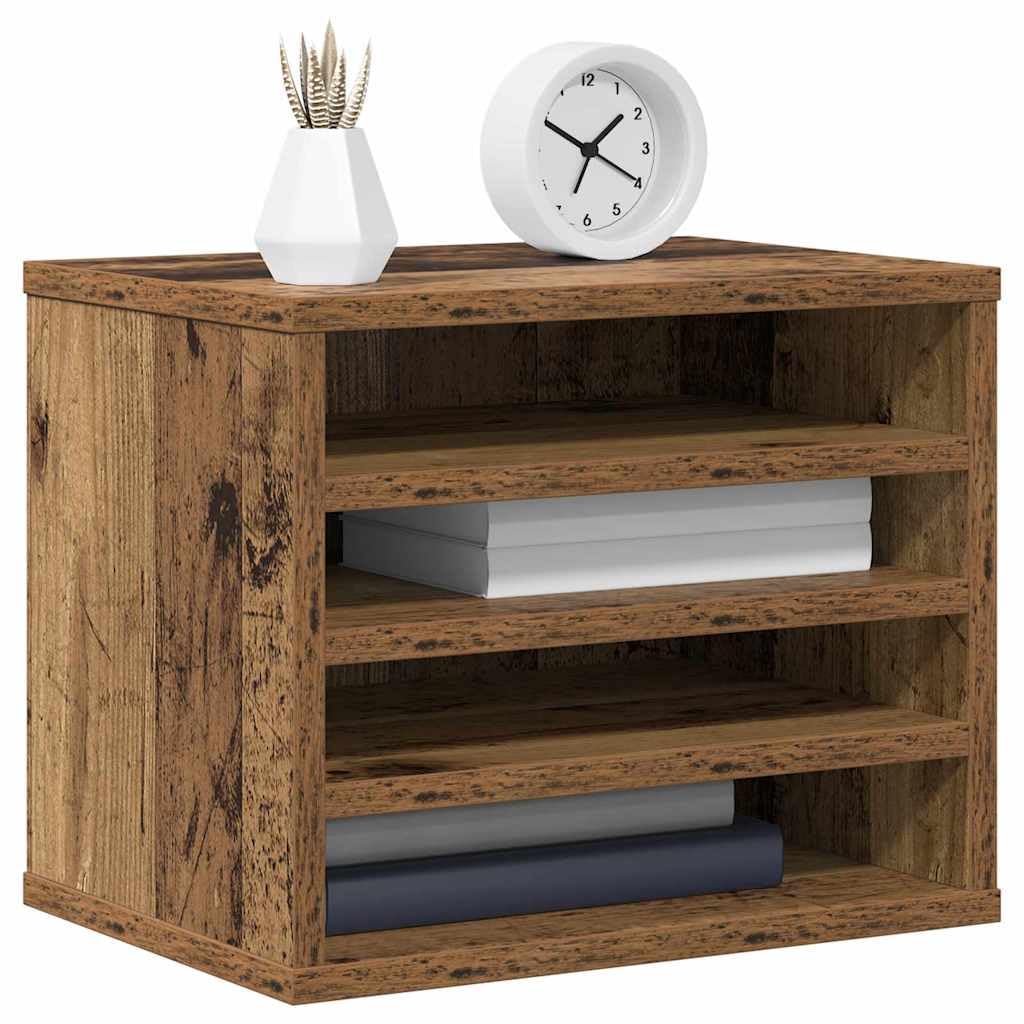 Organizer na biurko z materiału drewnopochodnego, 36 x 26 x 29,5 cm, do biura, z przegródkami na dokumenty i artykuły piśmiennicze, nowoczesne wzornictwo, łatwy montaż