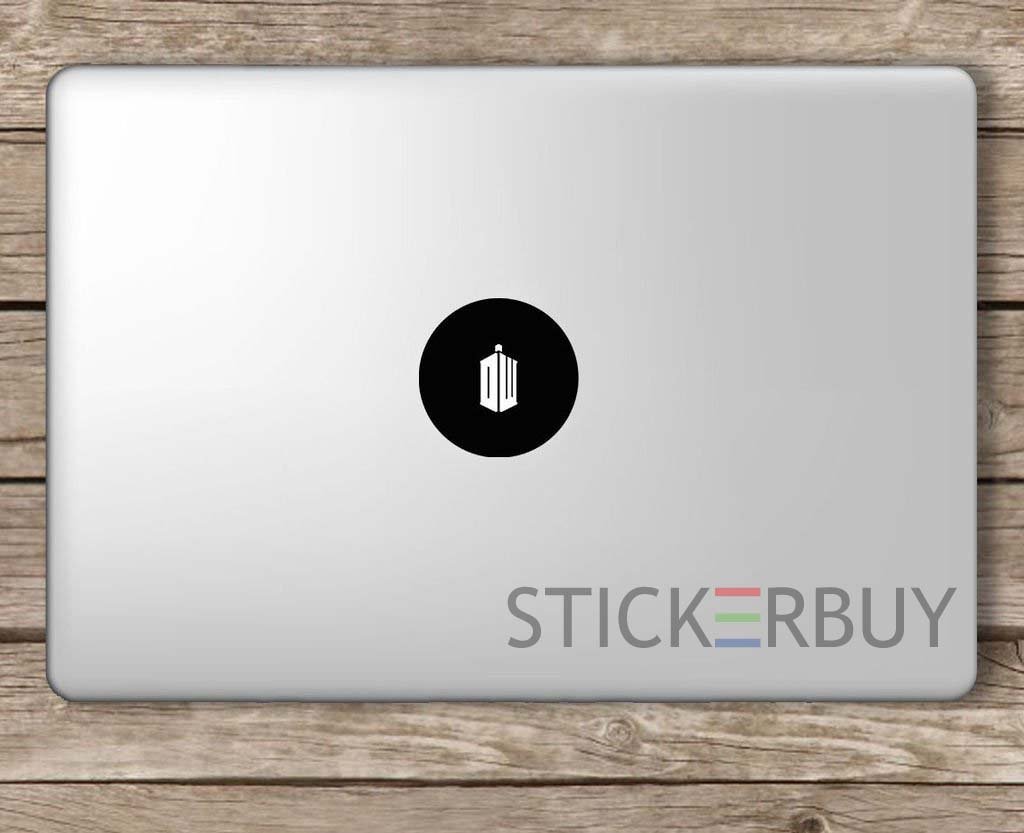 stickerbuy™ Doctor Who DW Logo Tardis Laptop Vinyl Sticker (Black) (B07D9L6QDS) Amazon Price History, Amazon Price Tracker