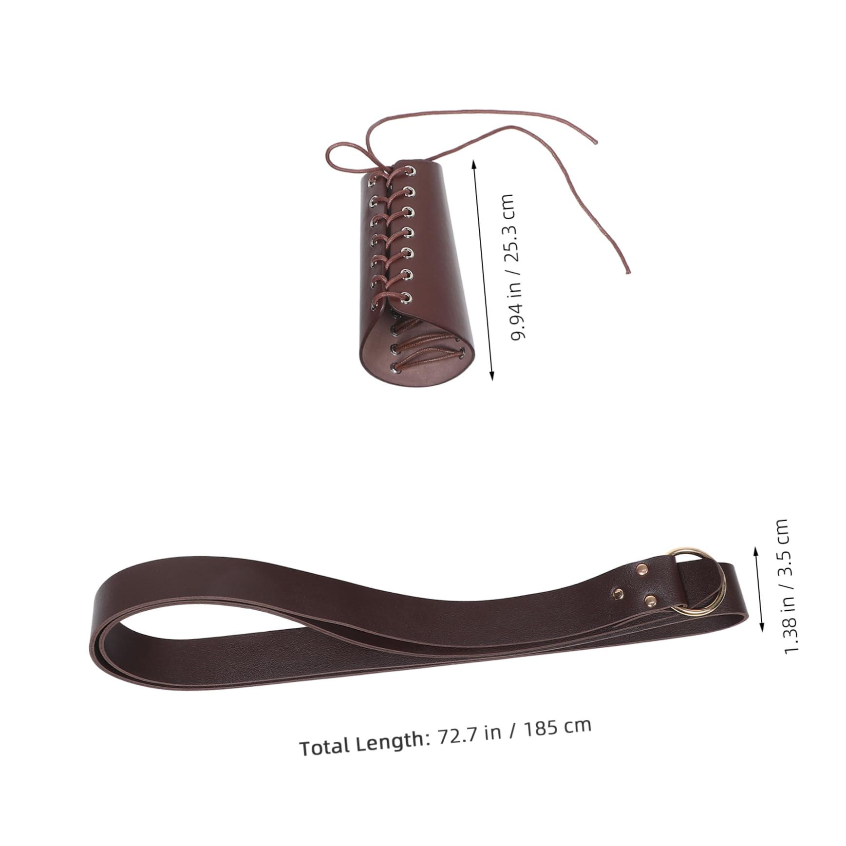 Garneck 1 Set Renaissance Arm Guards Waist Belt for Men Fashionable Costume Accessories for Parties Cosplay Outdoor Events Comfortable Durable Design Brown