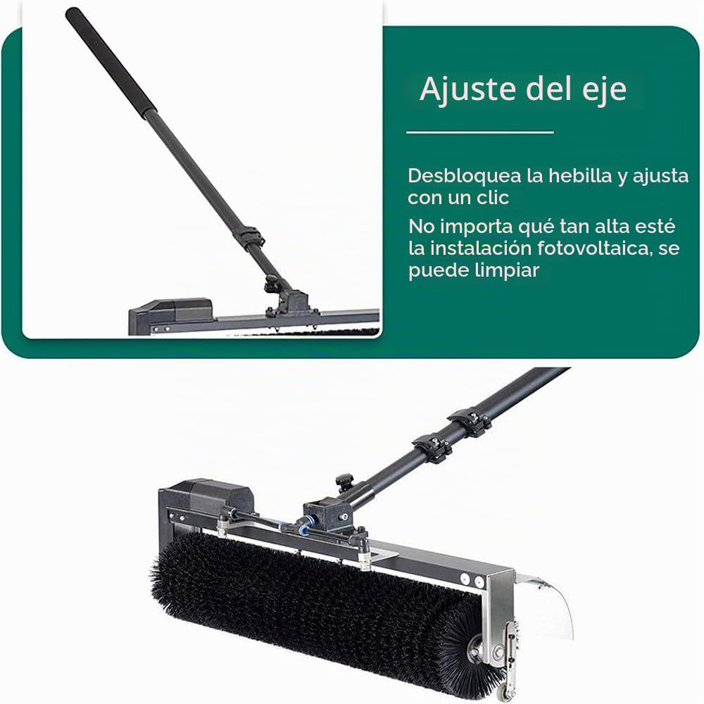 Máquina Limpieza Lavado Paneles fotovoltaicos con Varilla telescópica,Equipo Limpieza Paneles solares,Robot Limpiador Solar,Kit pértiga eléctrica con alimentación Agua,7.5m(24.6ft)