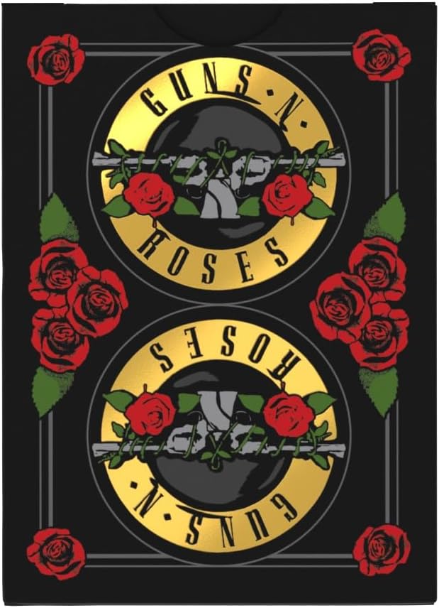 Bicycle Guns N' Roses Playing Cards, Features Iconic Guns N' Roses Band Designs, Black and Gold, 1 Deck