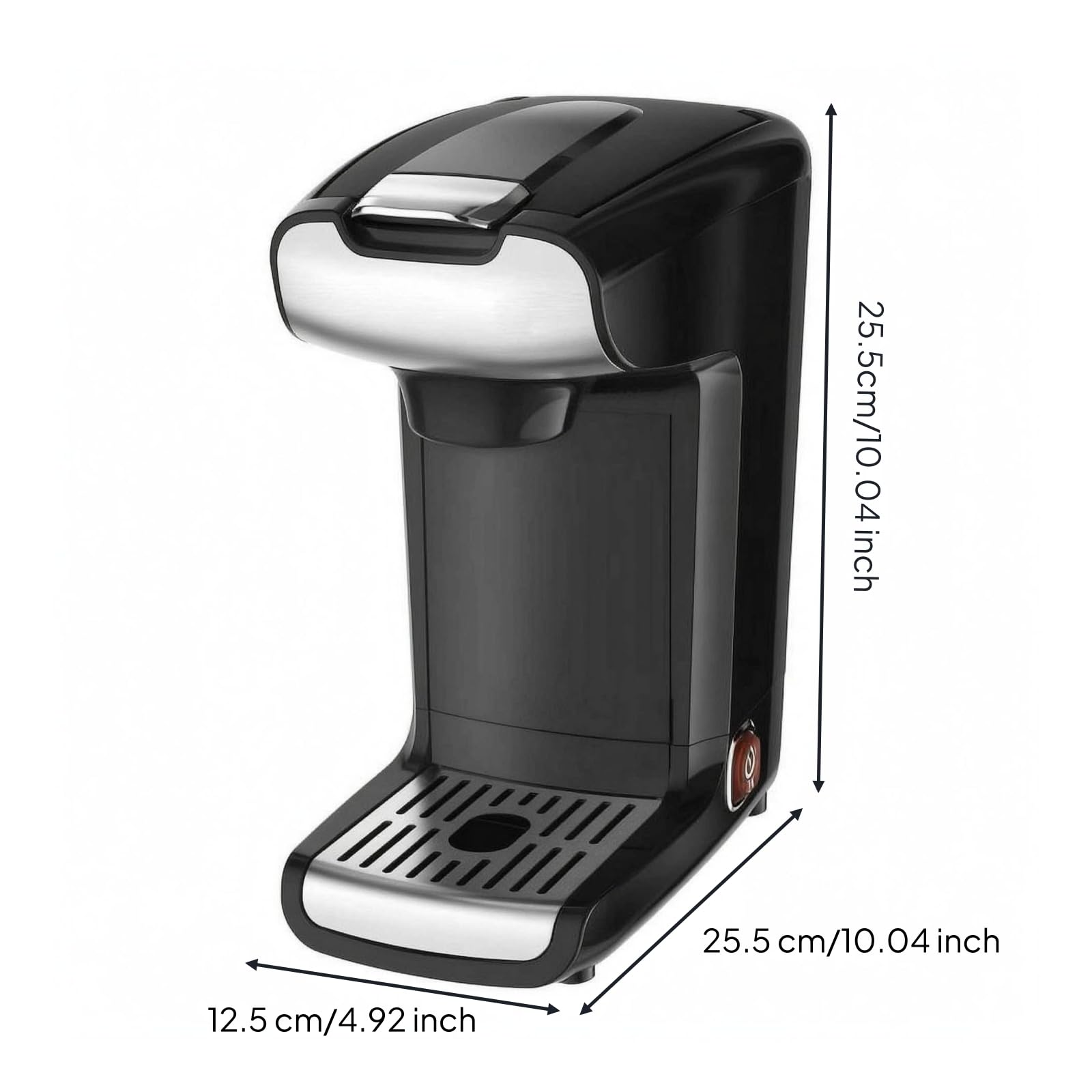 Cafetera Eléctrica Espresso Cápsulas Máquina Café Monodosis Compacta con Bandeja Recogegotas Extraíble Uso con Botón Único y Limpieza Sencilla Adecuada para Hogar y Oficina
