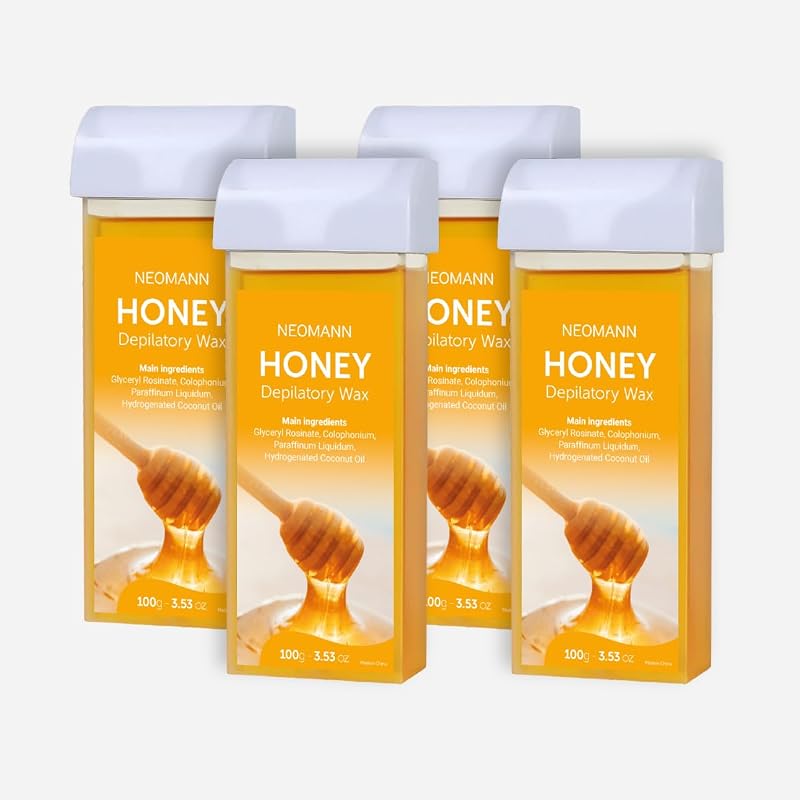 Refil de cera roll-on NEOMANN com mel, pacote com 4 cartuchos