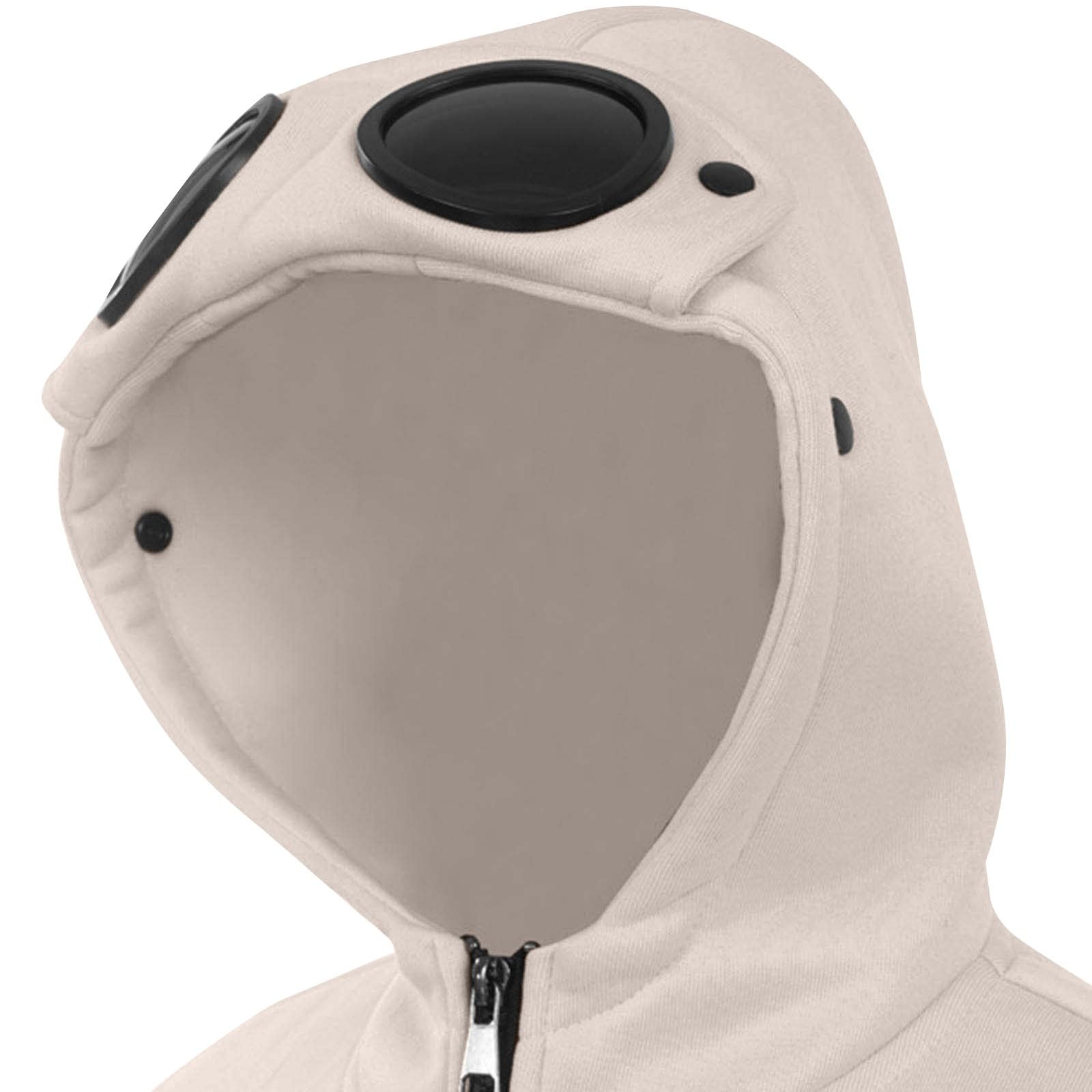 Chaqueta con capucha para hombre con gafas de piloto integradas en la capucha, sudadera transpirable con cremallera, sudadera de manga larga con bolsillo canguro, chaqueta de entretiempo resistente al