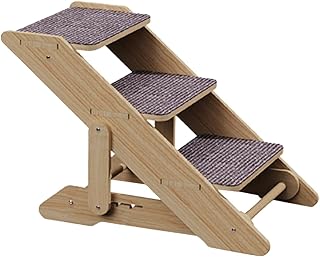 Generic Pet Dog Stairs Ladder Cat Stairs 3 Steps Dog Ramp Lightweight for Older Cats Dog Steps Dog Climbing Ladder for Home High Bed