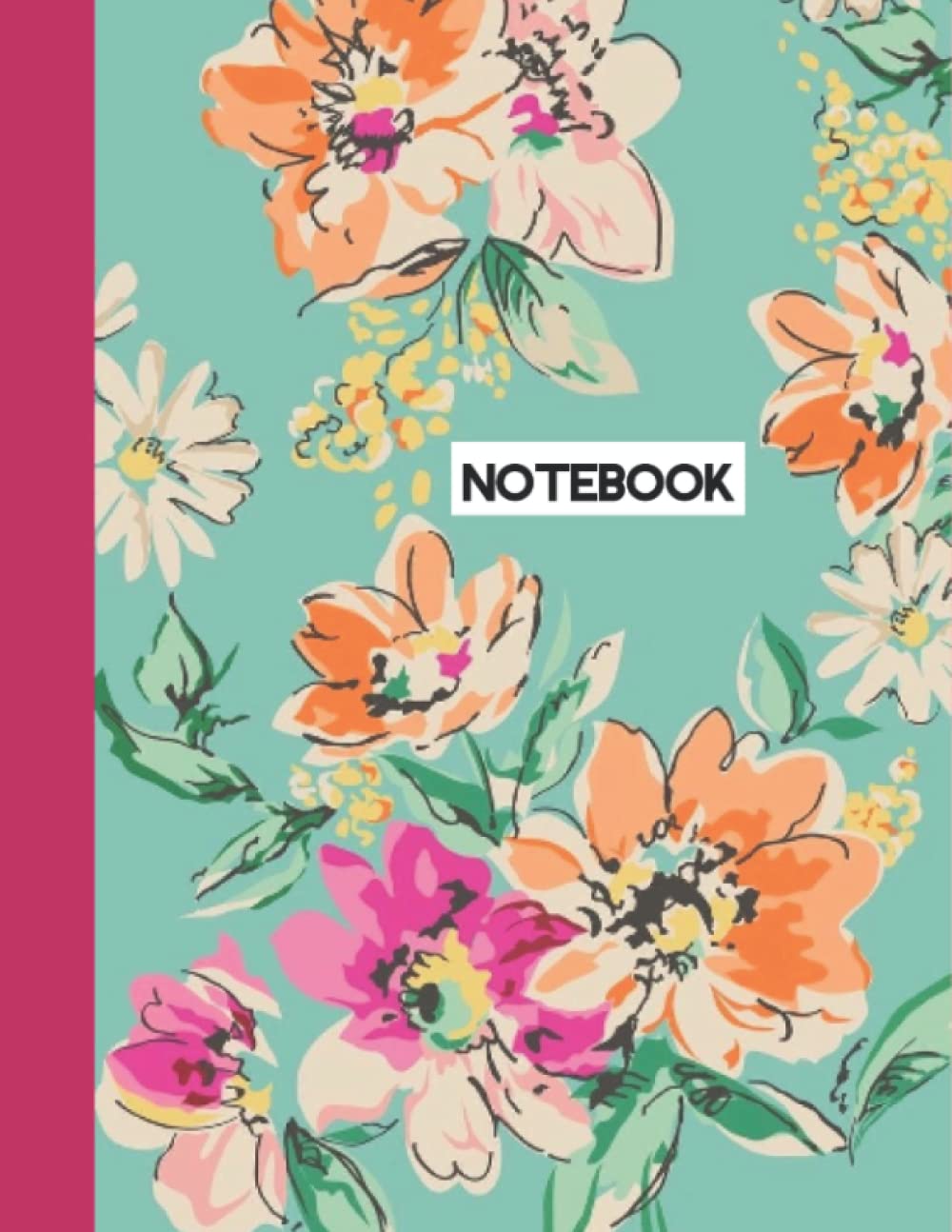 NOTEBOOK: Co's Cute Notebook, 11 x 8.5 inches with Lovely Cover, Beautiful Front and 160 Lined Pages, Notebook for Work, School and Home, Flowers Garden