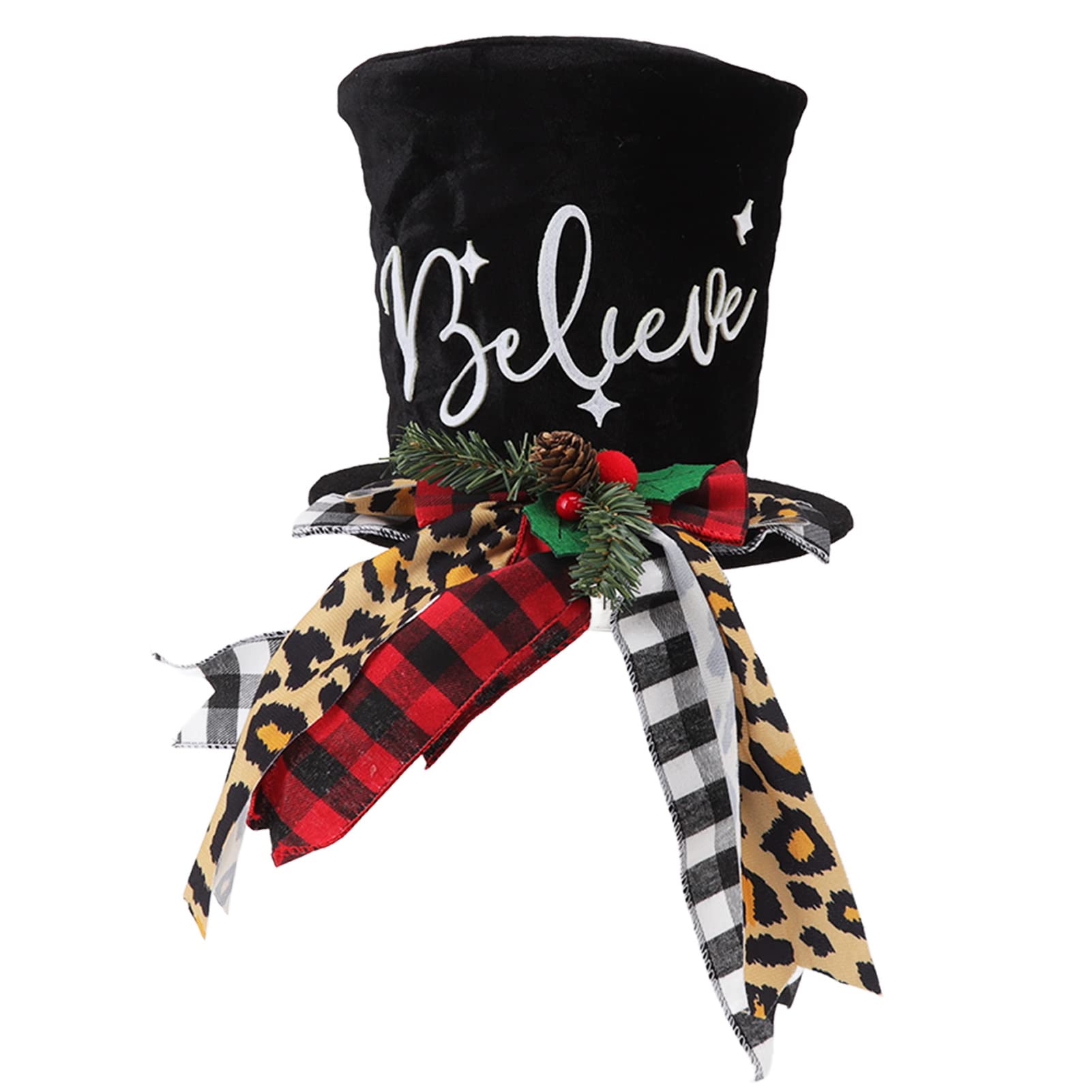 Restokki Christmas Trees Top Hat Beautiful Portable Christmas Tree Decorations Top Hat for Tables Doors