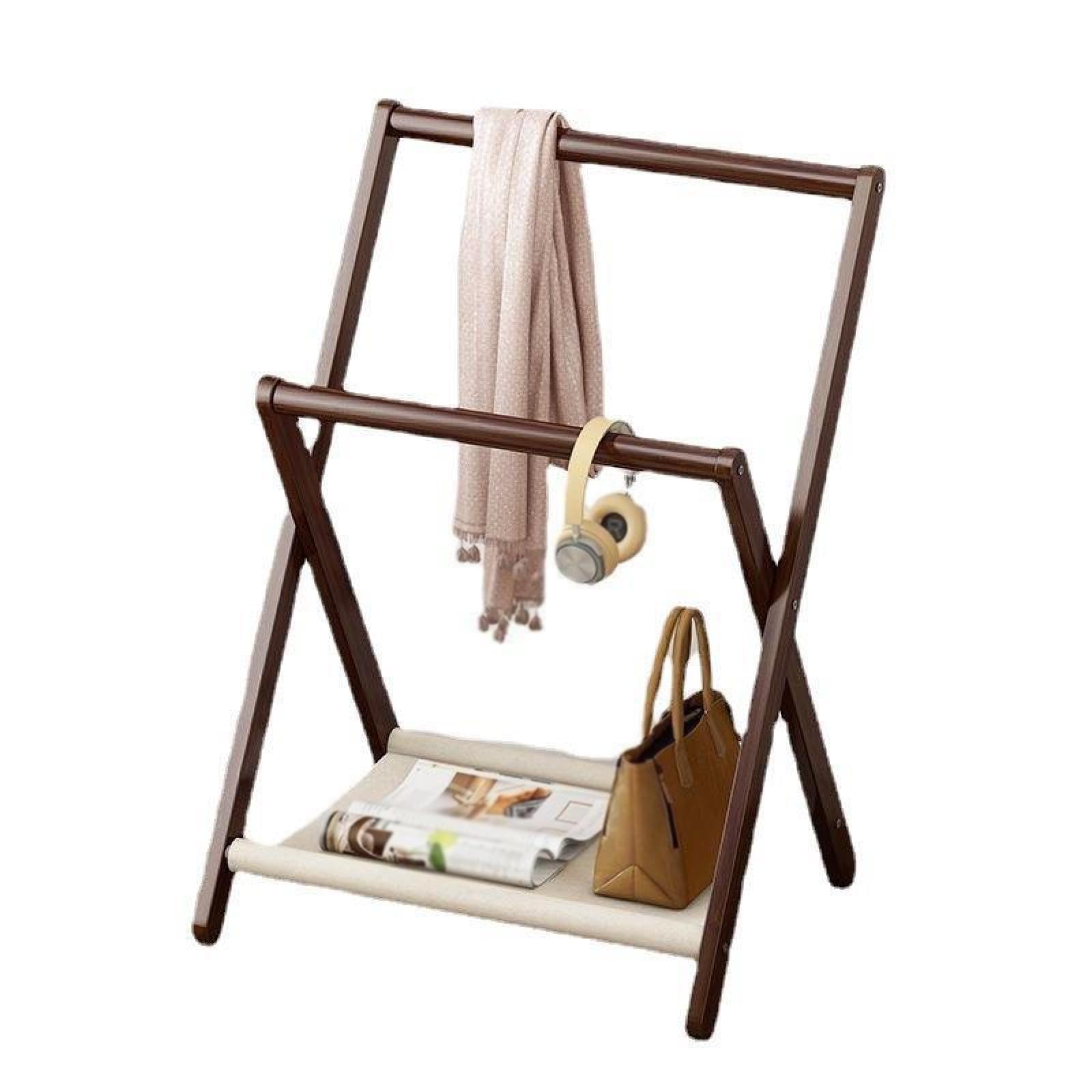 Tringle à vêtements d'angle en bois pliable pour petit balcon et chambre