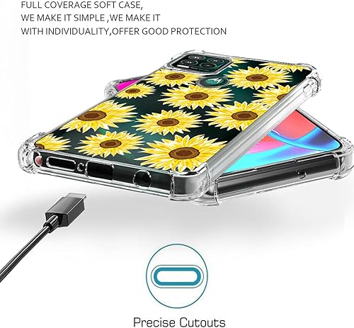 Miniatura 6 de Osophter Funda para Moto G Stylus 5G con 2 protectores de pantalla floral para niñas y mujeres, funda de goma TPU flexible de absorción de golpes