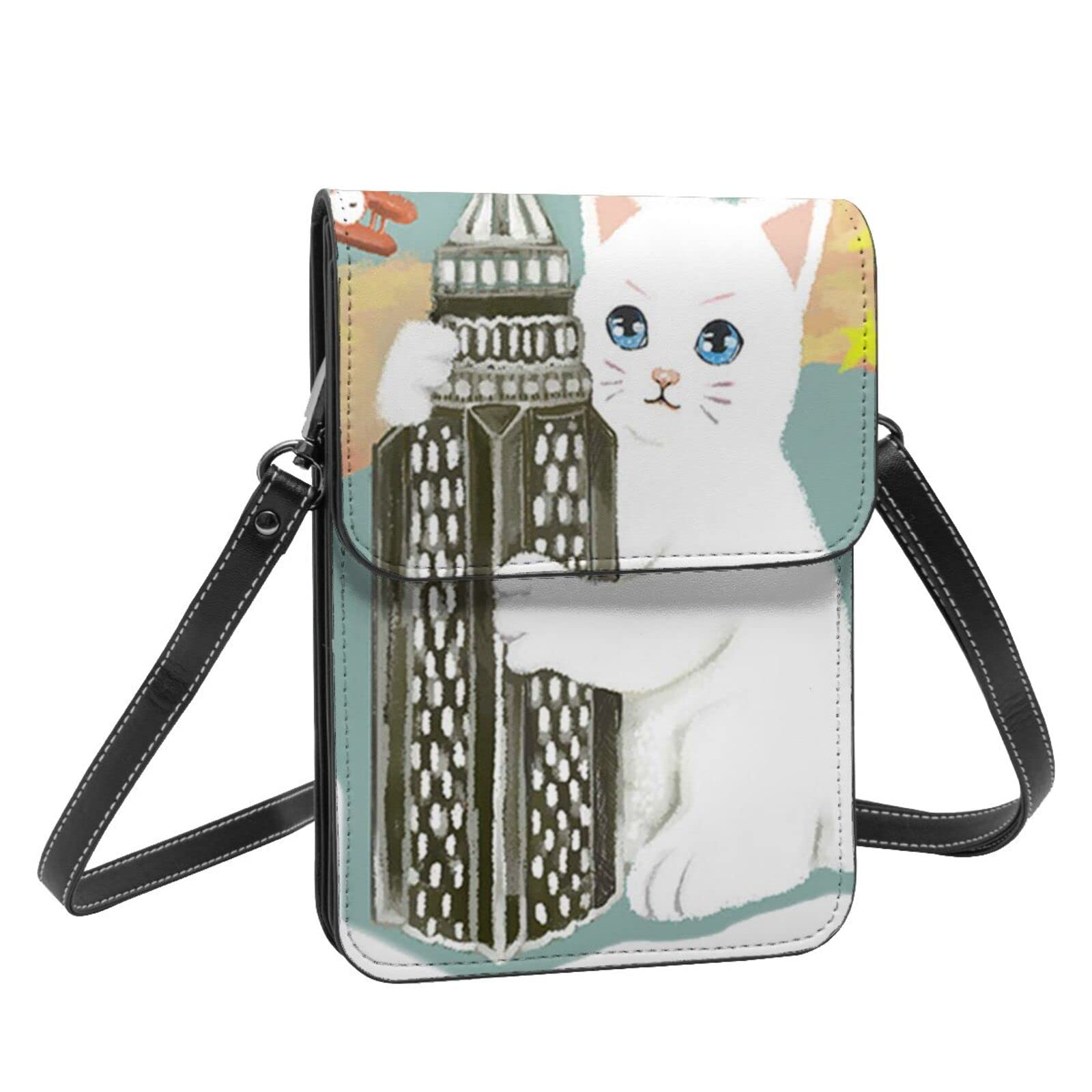 Amazon.co.jp: スマホポーチ 可愛い 猫柄 ネコ 首掛けバッグ