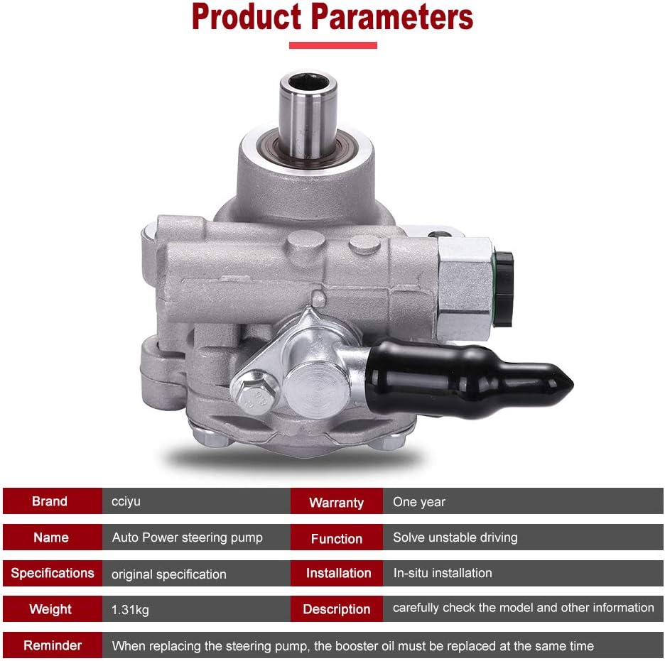 CCIYU 21-5448 Power Steering Pump 04 05 06 07 08 09 for Cadillac SRX Power Steering Assist Pump