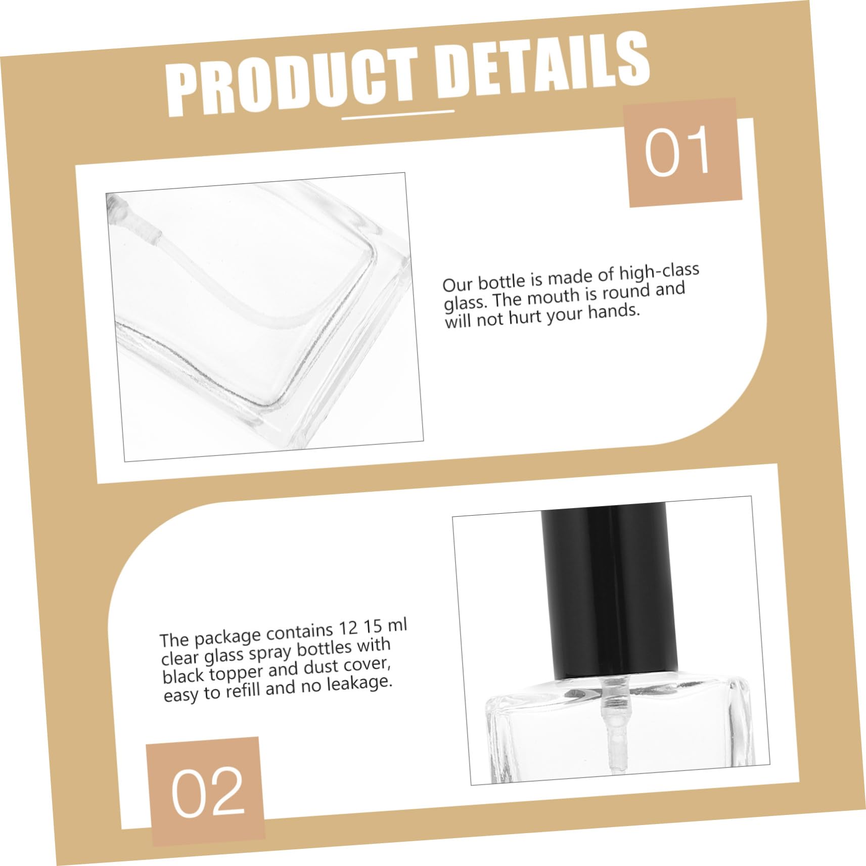 12 Stück Transparente Glas Parfümflaschen 15ml zum Abfüllen