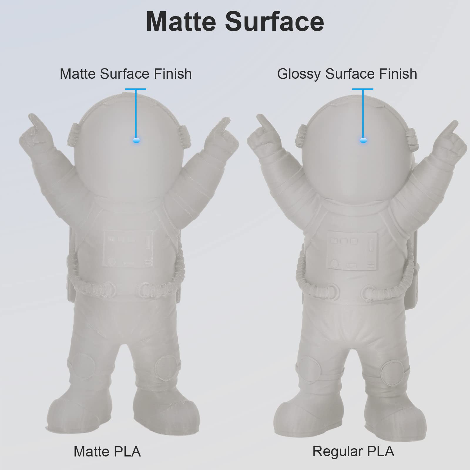 GIANTARM Matte PLA Filamento, Filamento 1,75 mm per Stampanti 3D, Opaco PLA Roll 1kg Bobina, Opaca Grigio Pietra