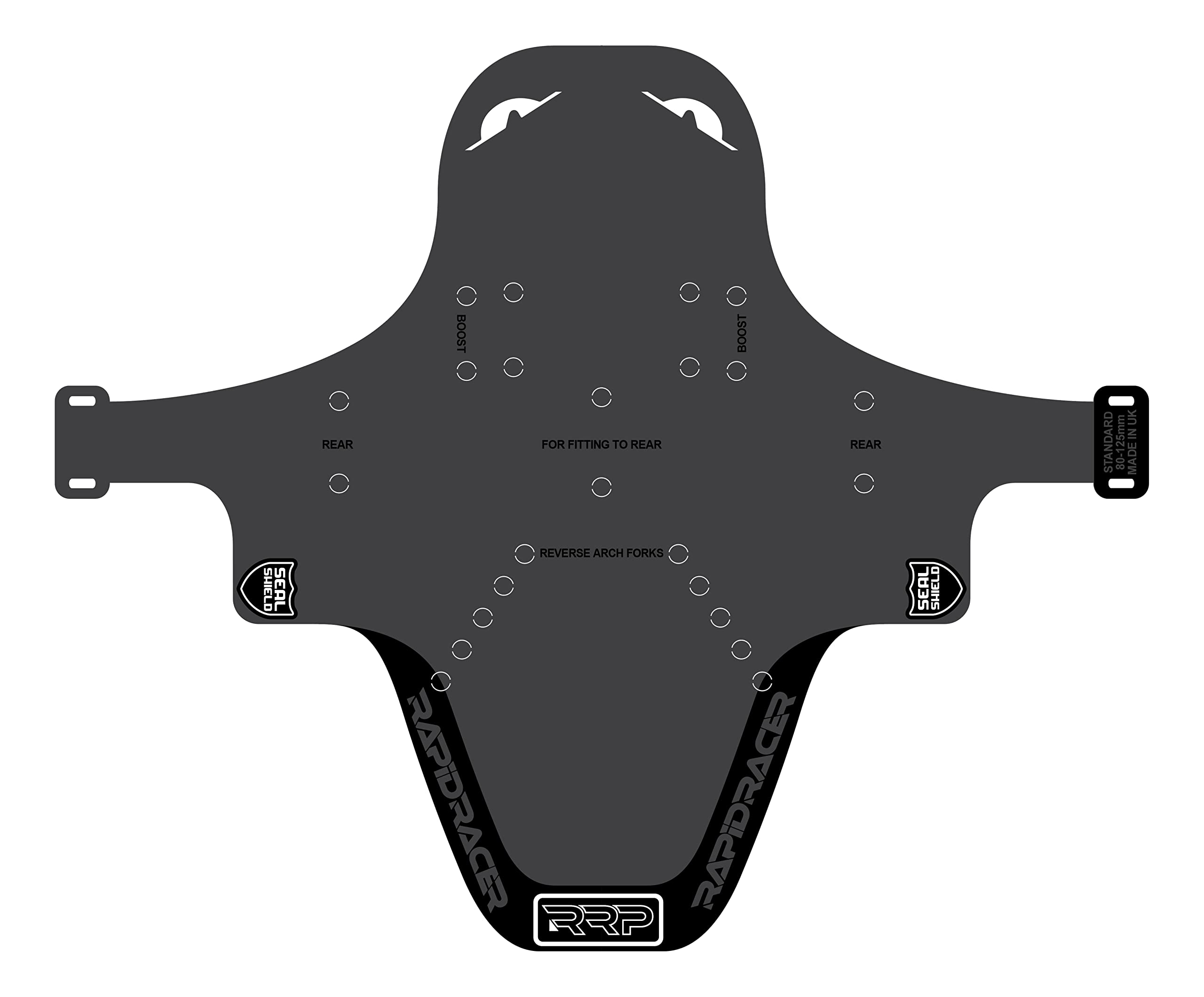 RRP EnduroGuard Large Front Mudguard - Black