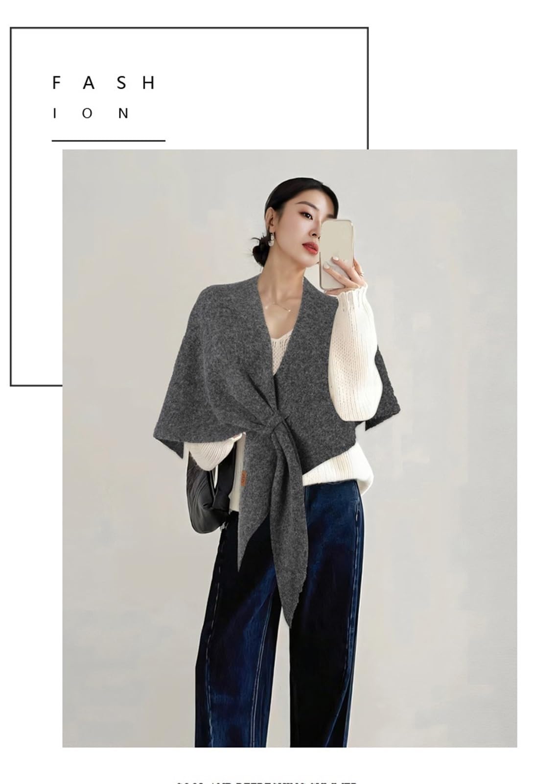 Murou Fashion Shawl, Pashmina Shawl Wraps for Women Cardigan Cape Wool Cashmere Sweater Triangle Scarf