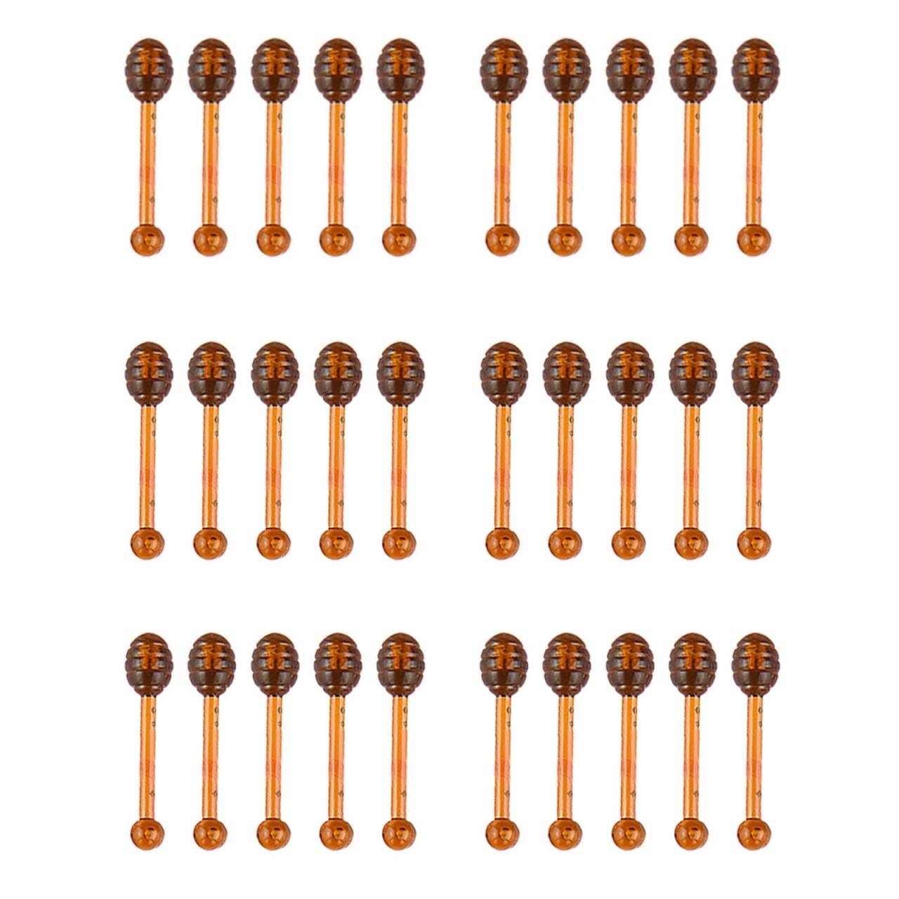 30 PCS Lip Balm Applicators Stick Honey Dipper Small Spoon Multiple Colour Honey Jar Jam Mini Lip Gloss Stick for Lip Balm