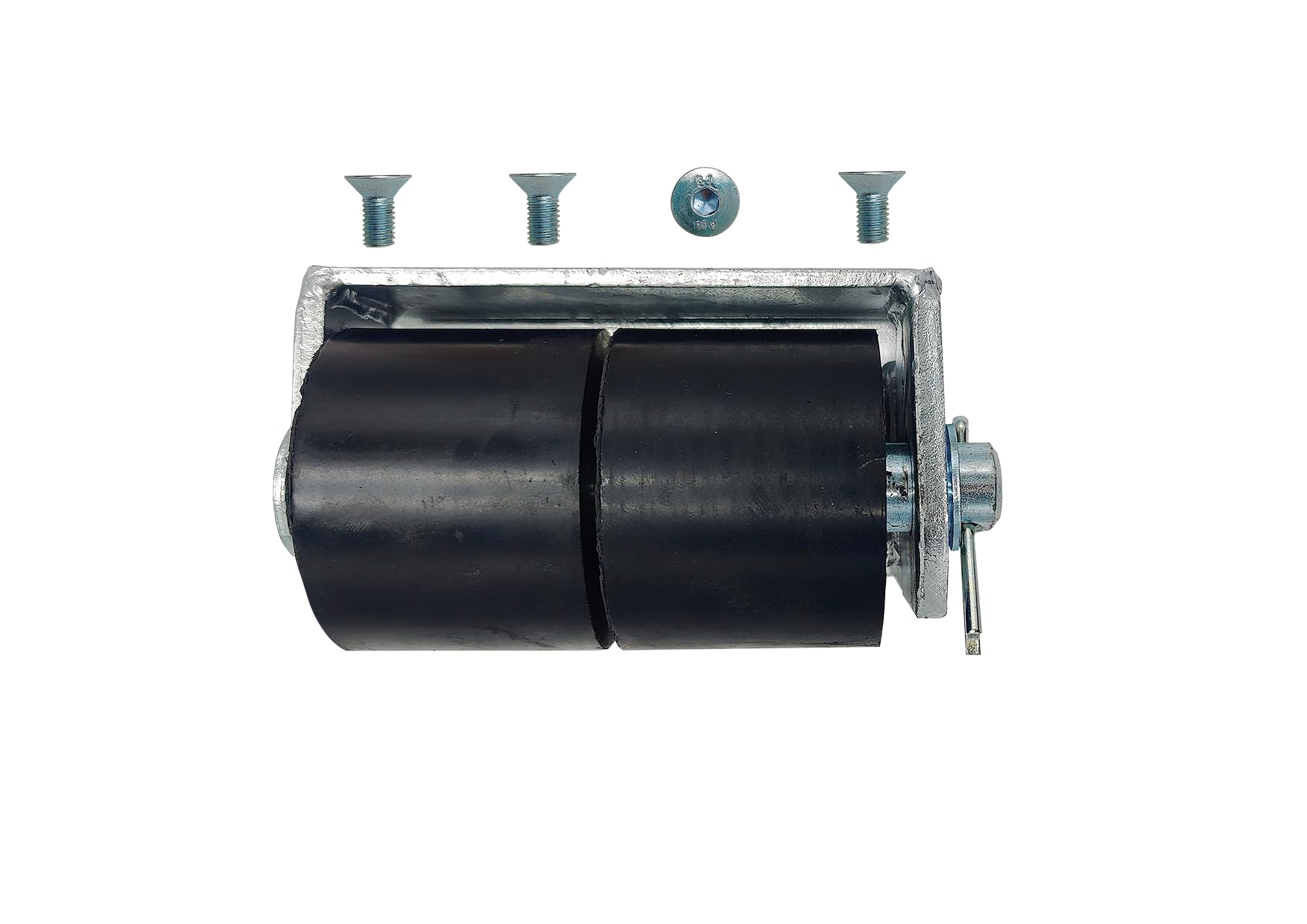 TOPE PARAGOLPE 2 RODILLOS CAUCHO CON SOPORTE DE ACERO PARA CAMIÓN, REMOLQUE, SEMIRREMOLQUE, FURGÓN