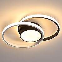 Vista 10 de AUA Lámpara LED moderna de techo, lámpara de montaje empotrado de 39 W, redonda de 15.7 pulgadas, 6500 K, iluminación cercana al techo