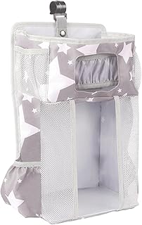 ベビーベッド収納 ッド収納バッグ ベビーベッド ベビーカー小物 ベビーベッド収納袋 ベビーベッドウォールポケット おむつポーチ 子供部屋収納 サイドポーチ 吊り袋 オムツ オモチャ収納袋 小物入れ 大容量 ハンギング収納袋 雑物収納 多用途 ベビー用品 子育て 出産祝い Gray
