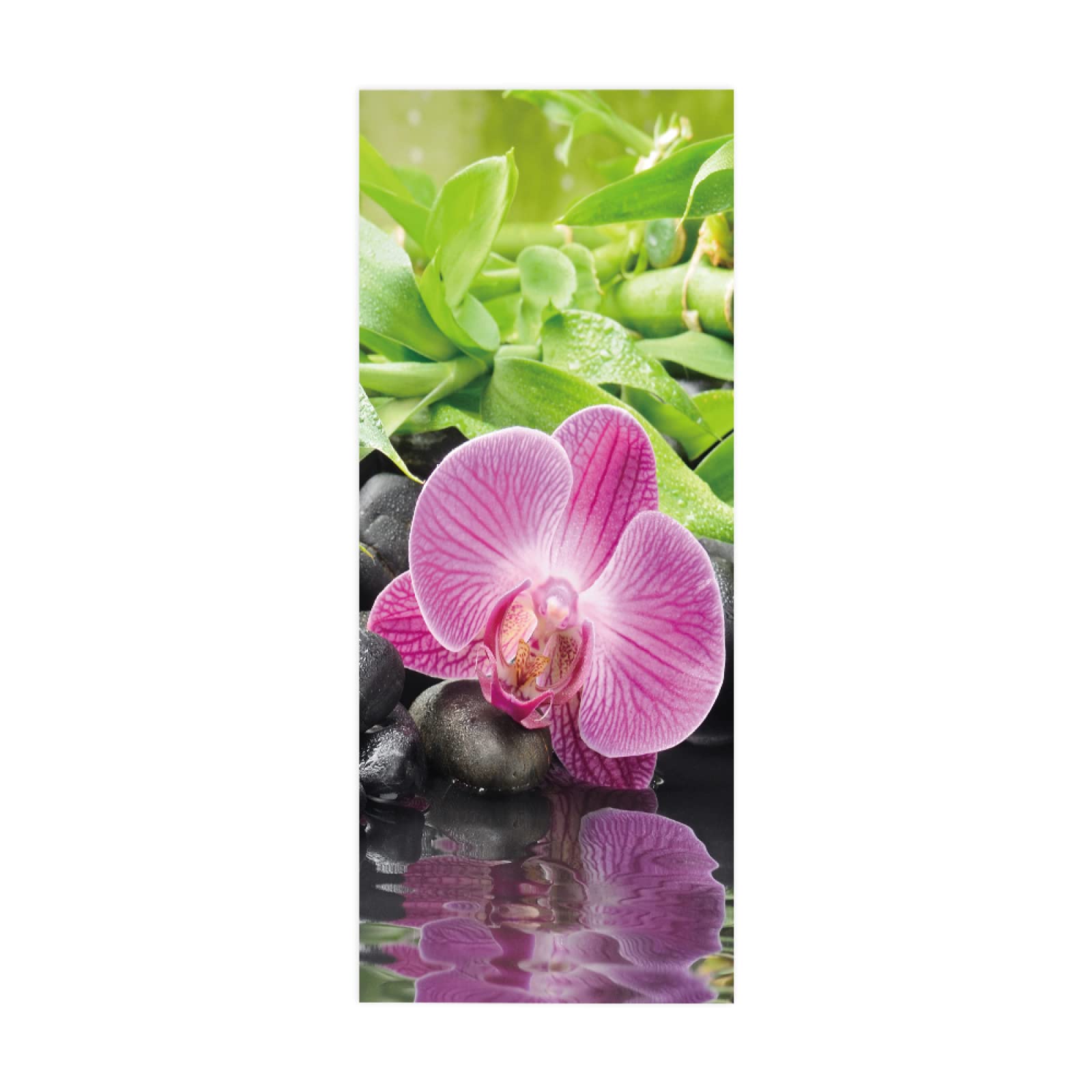 Door Stickers Stone Orchid for Interior Doors Mural Living Room PVC Self-Adhesive Waterproof Sticker 3D Wallpaper Home Decal W100 x H200cm