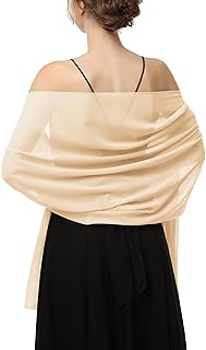 Women's Shawls and Wraps for Evening Dress Chiffon Shawl Soft Elegant Silky Pashmina Wedding Bridal Scarf - Buy now
