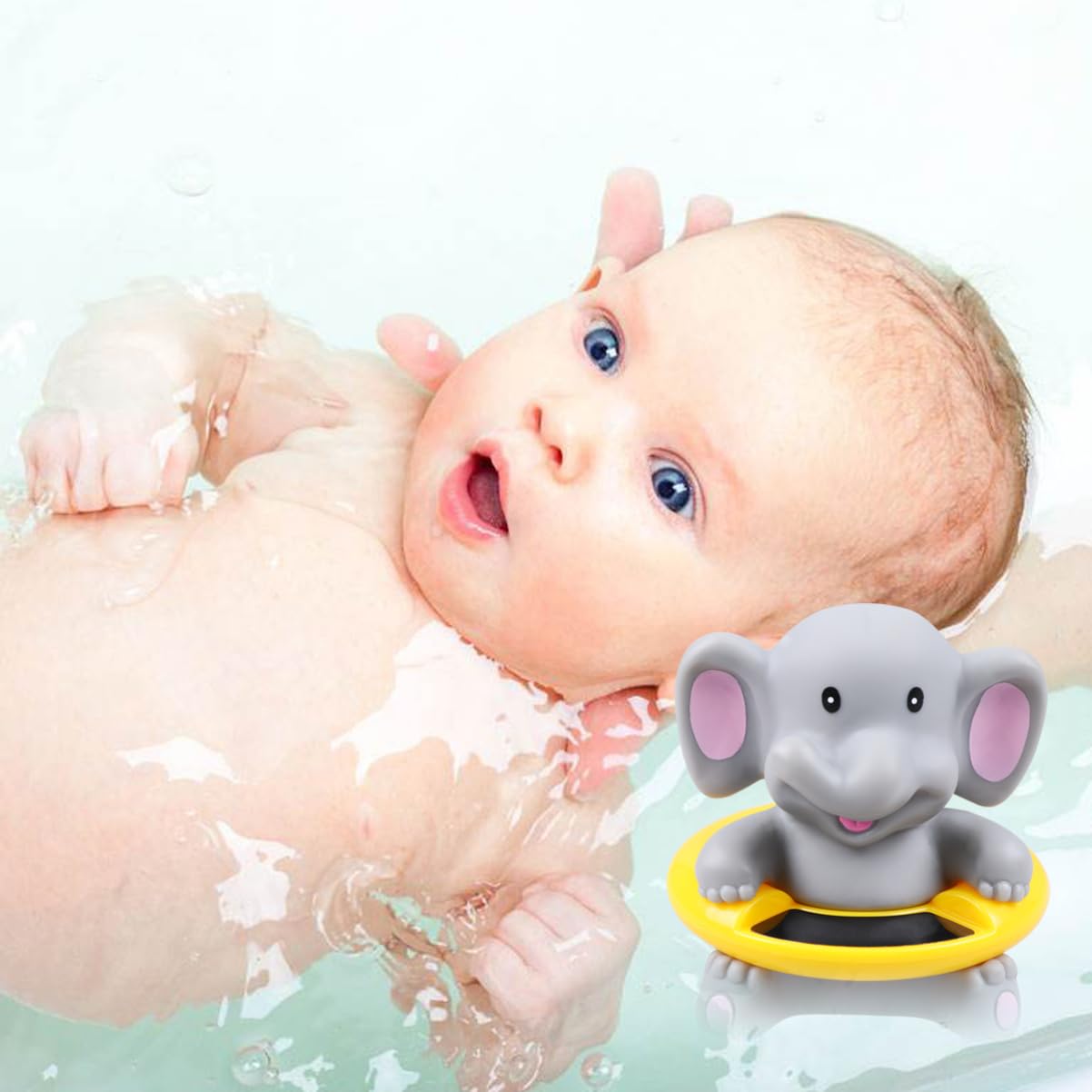 Cartoon Elephant Bath Tub Thermometer Electronic Temperature Thermometer for Boy Girl for Indoor Random Color