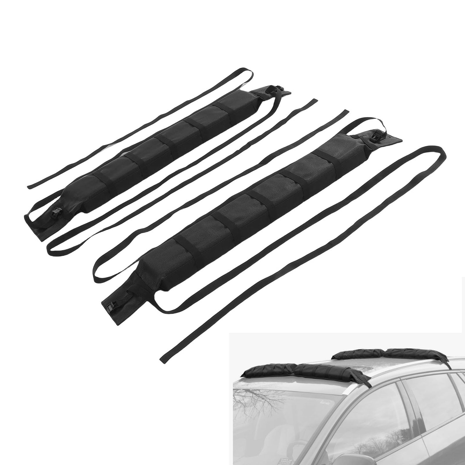 Car Soft Roof Rack Pads, 2pcs Universal Anti Slip Roof Rack Pads für Kajaks, Surfboards – Passt zu SUVs, Limousinen, 2/4 Türigen Autos
