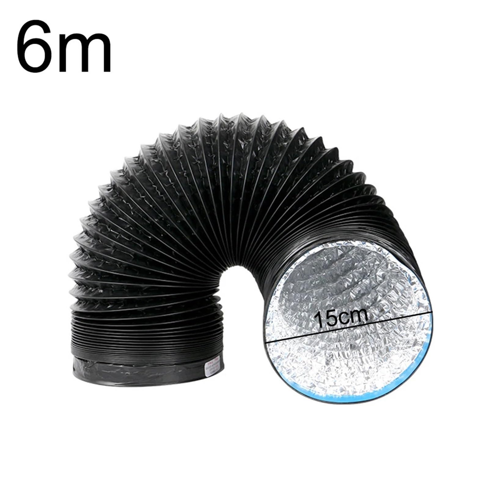 Abluftschlauch Flexibles PVC-Aluminiumfolie-Belüftungsrohr, Küchenabluftschlauch, Abluftkanal, Heimwerker-Sanitär(600cm)