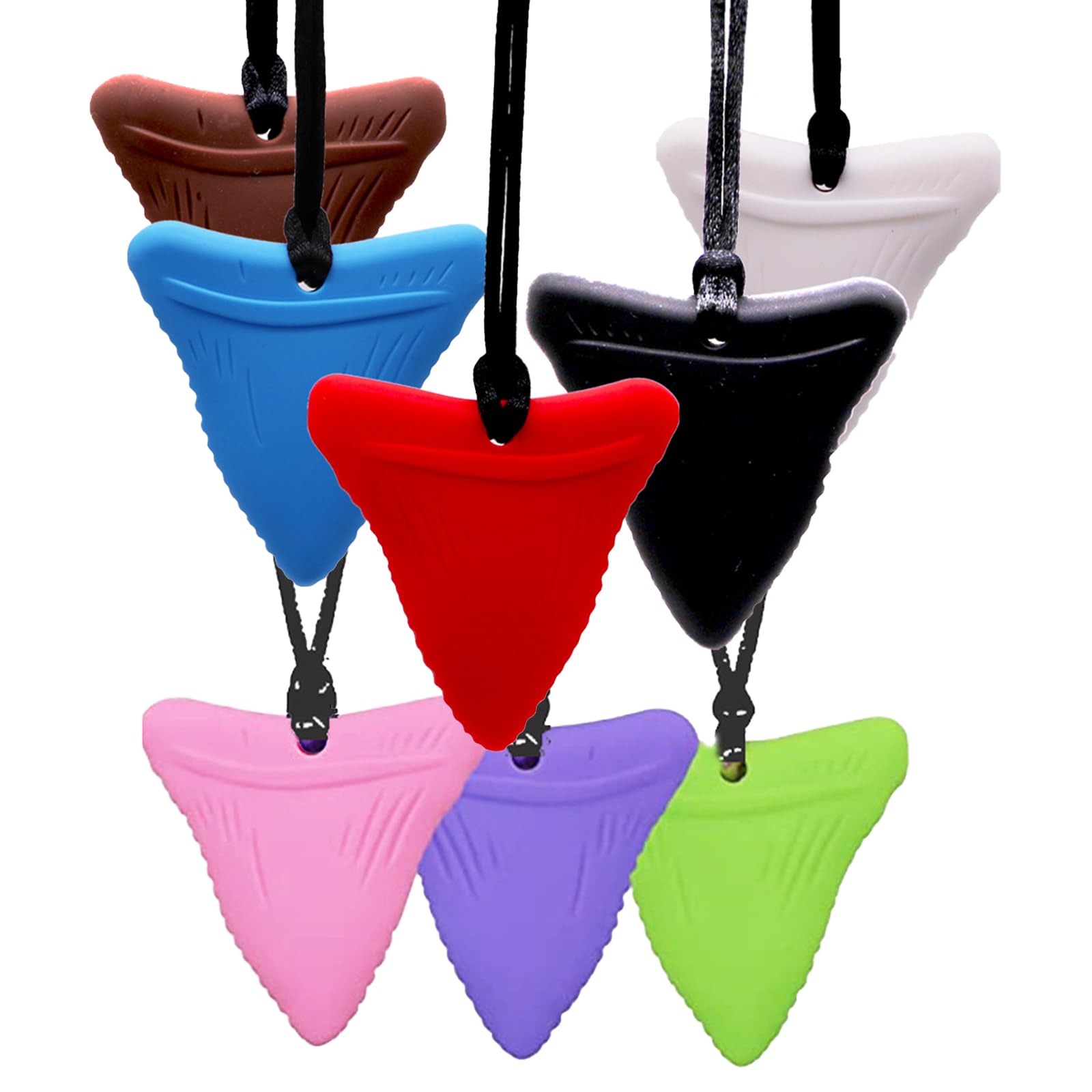 FITULABO Sensory Chew Necklace, Anxiety Relief Silicone Chewy Buddy Toys for Autistic Children Oral Motor, Autism ADHD SPD (8Color)