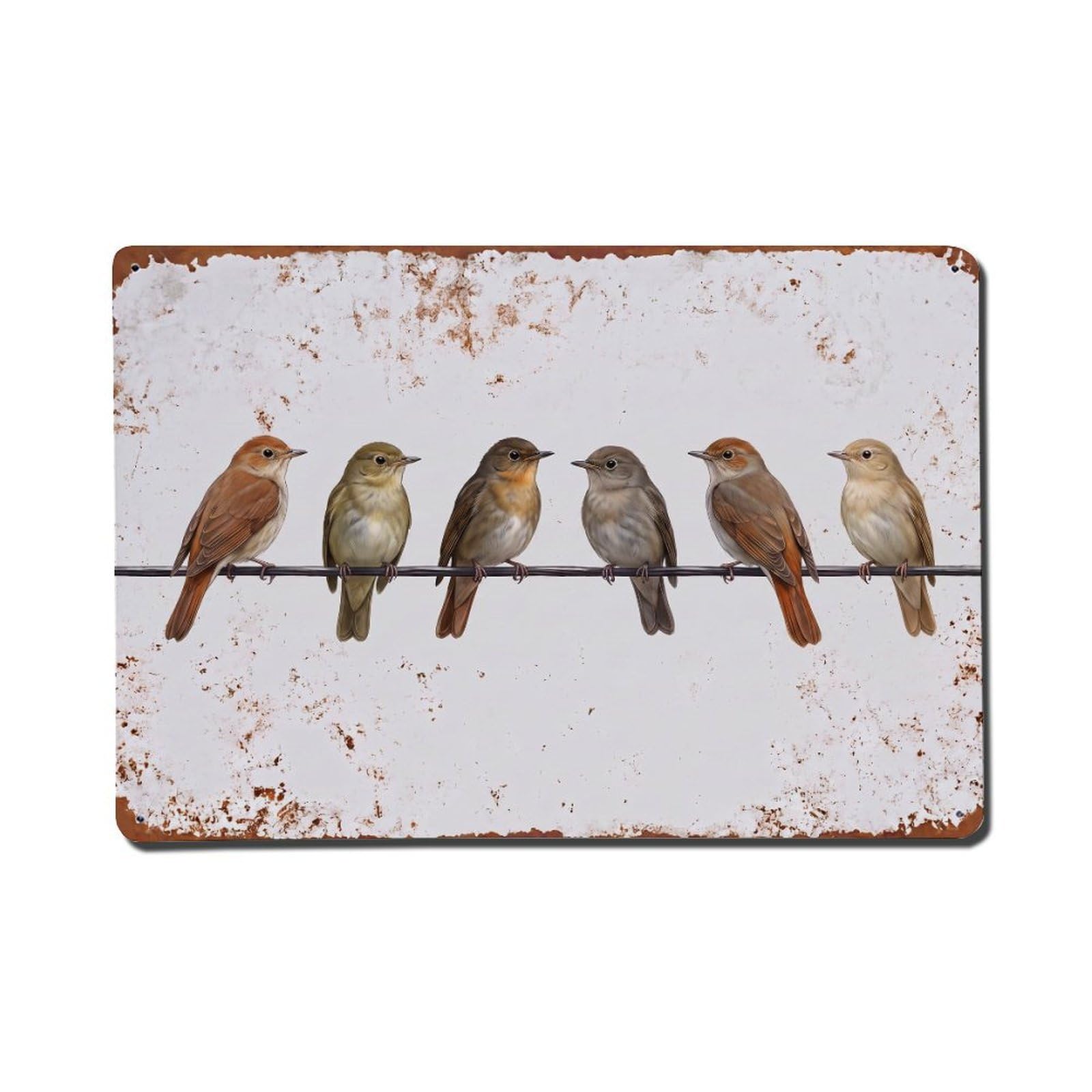 Vintage Retro Birds Nightingale Metal Tin Sign