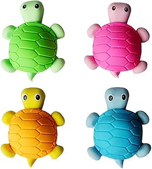 Amazon | DCMA 文房具 消しゴム 立体 3D 亀 タートル ウミガメ 4匹