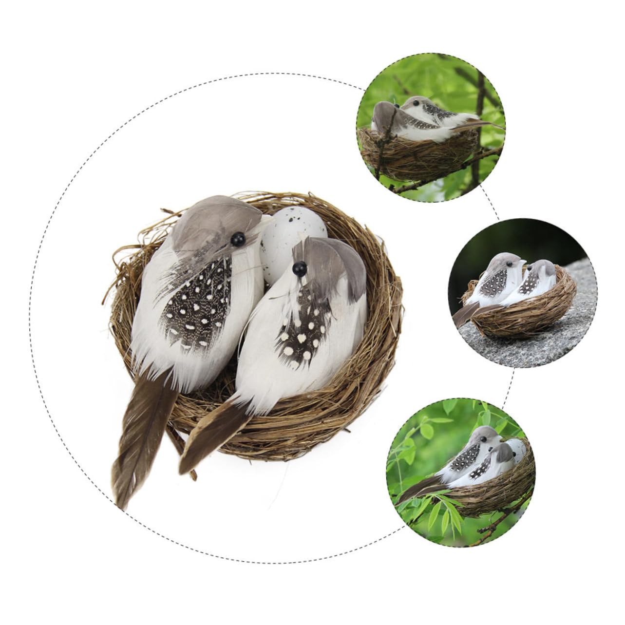 BESPORTBLE 15sets Decorazioni Pasquali Con Nido Di Uccelli Simulato Nidi Artificiale Per Decorazioni Di e Miniature Versatile e Riutilizzabile Per Festività e Occasioni Speciali