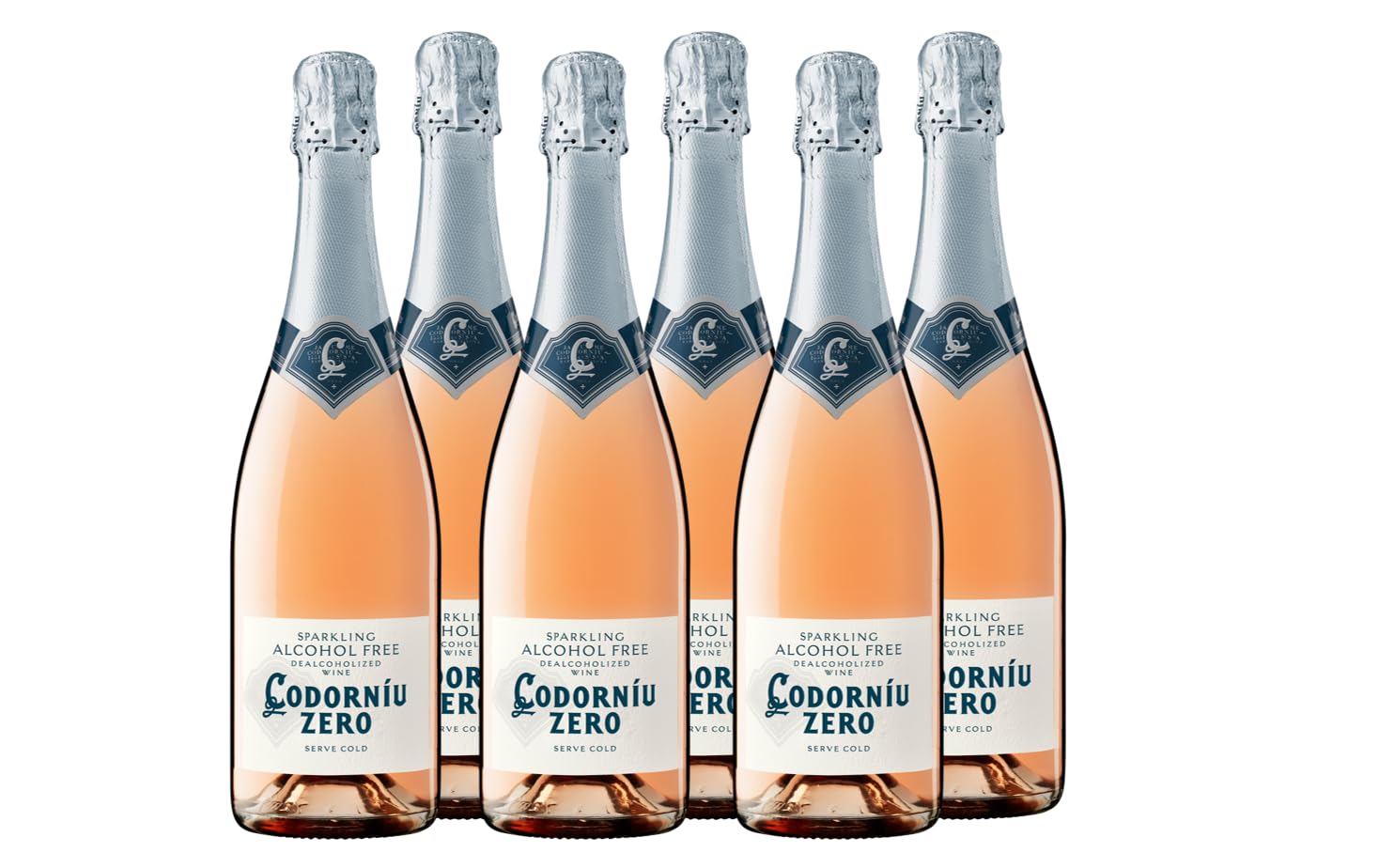 Codorníu Zero Rosé - Espumoso sin alcohol rosado, pack 6 botellas, 75cl