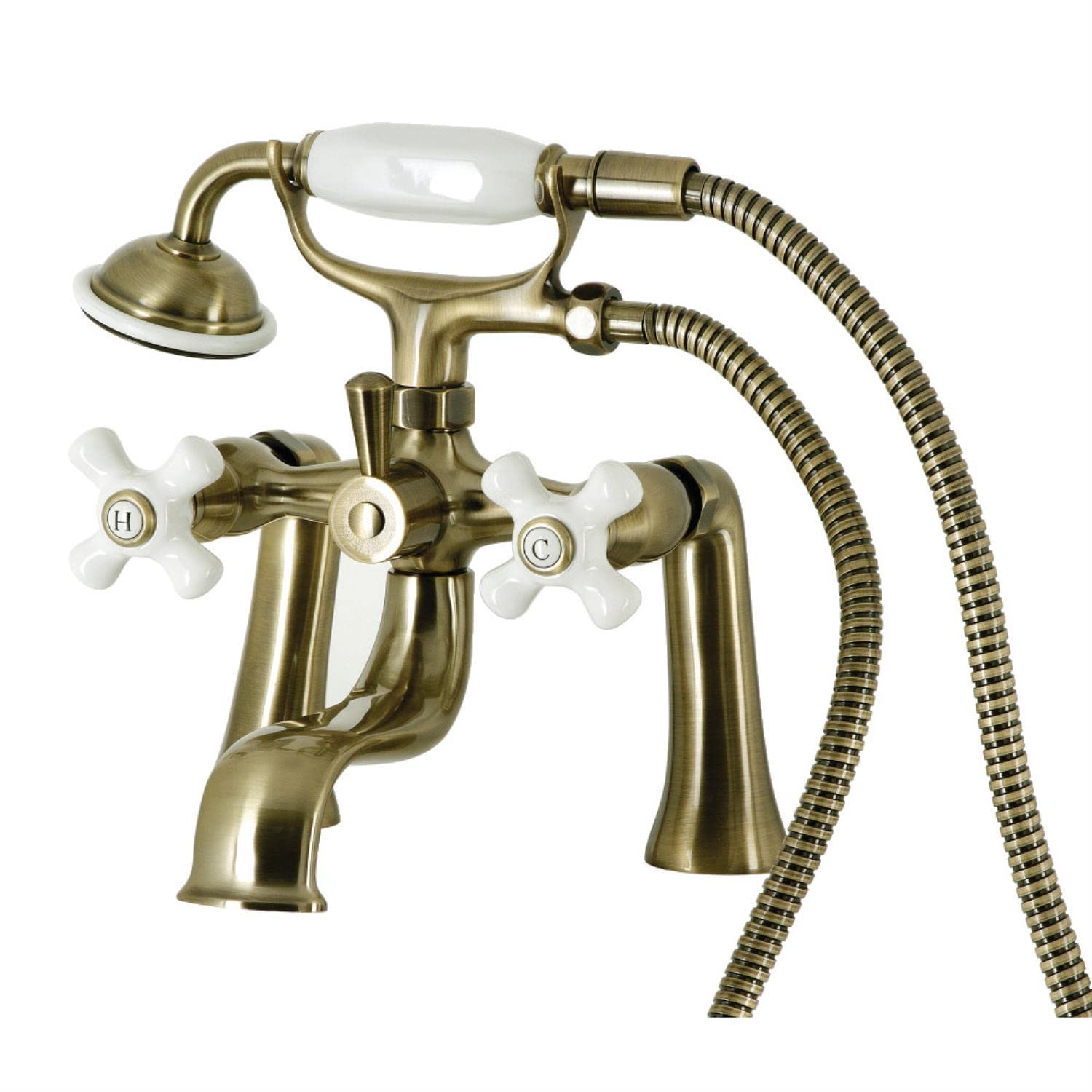 Kingston Brass KS228PXAB Kingston Clawfoot Tub Faucet, Antique Brass