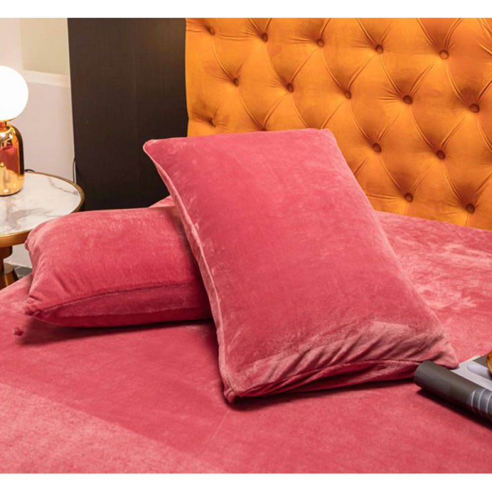 Sábana Bajera elástica de Terciopelo cálido para Invierno, Funda de colchón, Colcha de Lana de Coral, Ropa de Cama, Cama Doble, tamaño King, 7,90x200x15cm, 1 Unidad