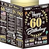 60th Birthday Card for Women Men - Back In 1965 Black & Gold - 60 Happy BIRTHDAY card - 60th birthday gift for Her Him - JUMBO size - 60th birthday decorations Dad Mom - Best gifts for 60 year old