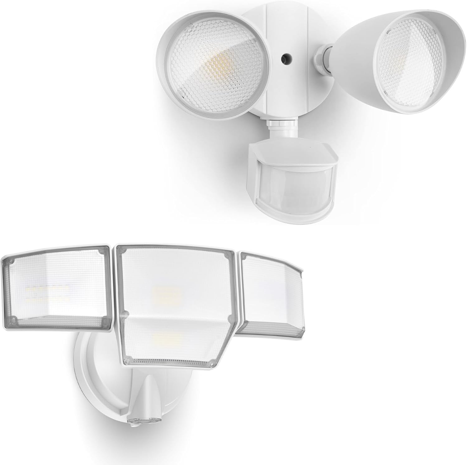 LUTEC 2 Heads and 4 Heads 80W 9000LM Dusk to Dawn Flood Lights Outdoor, Super Bright LED Security Light with Photocell (White)