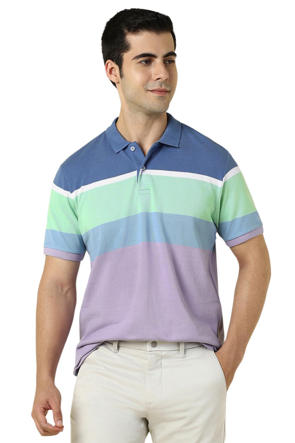 Allen Solly Men's Striped Regular Fit T-Shirt-picture-32