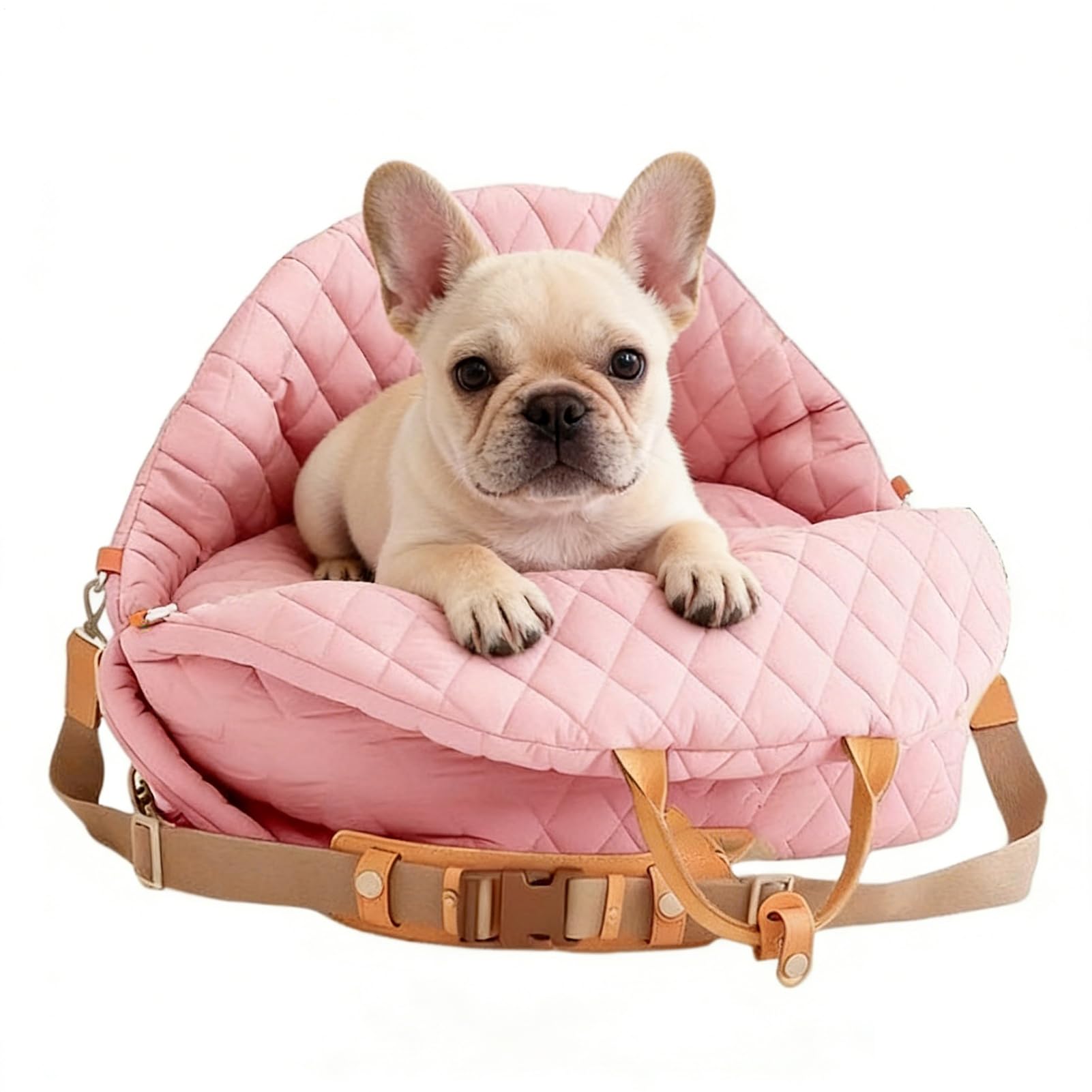Asiento Canino Con asas, correa ajustable, cama impermeable | Asiento para mascotas y transportín Para camión, SUV, autocaravana, delantero/trasero, viaje, camping, cachorro pequeño,
