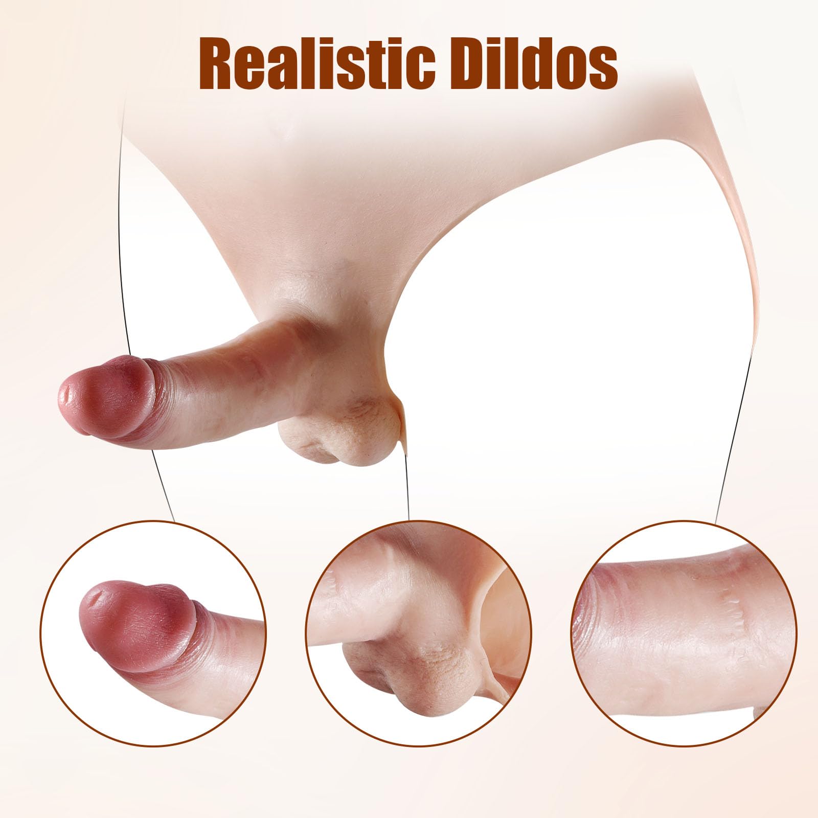Mutandine con dildo e imbracatura realistiche, dildo strap-on con pene rigido da 20 cm, biancheria intima con dildo indossabile in silicone morbido ad alta elasticità, abbigliamento transgender, prodo