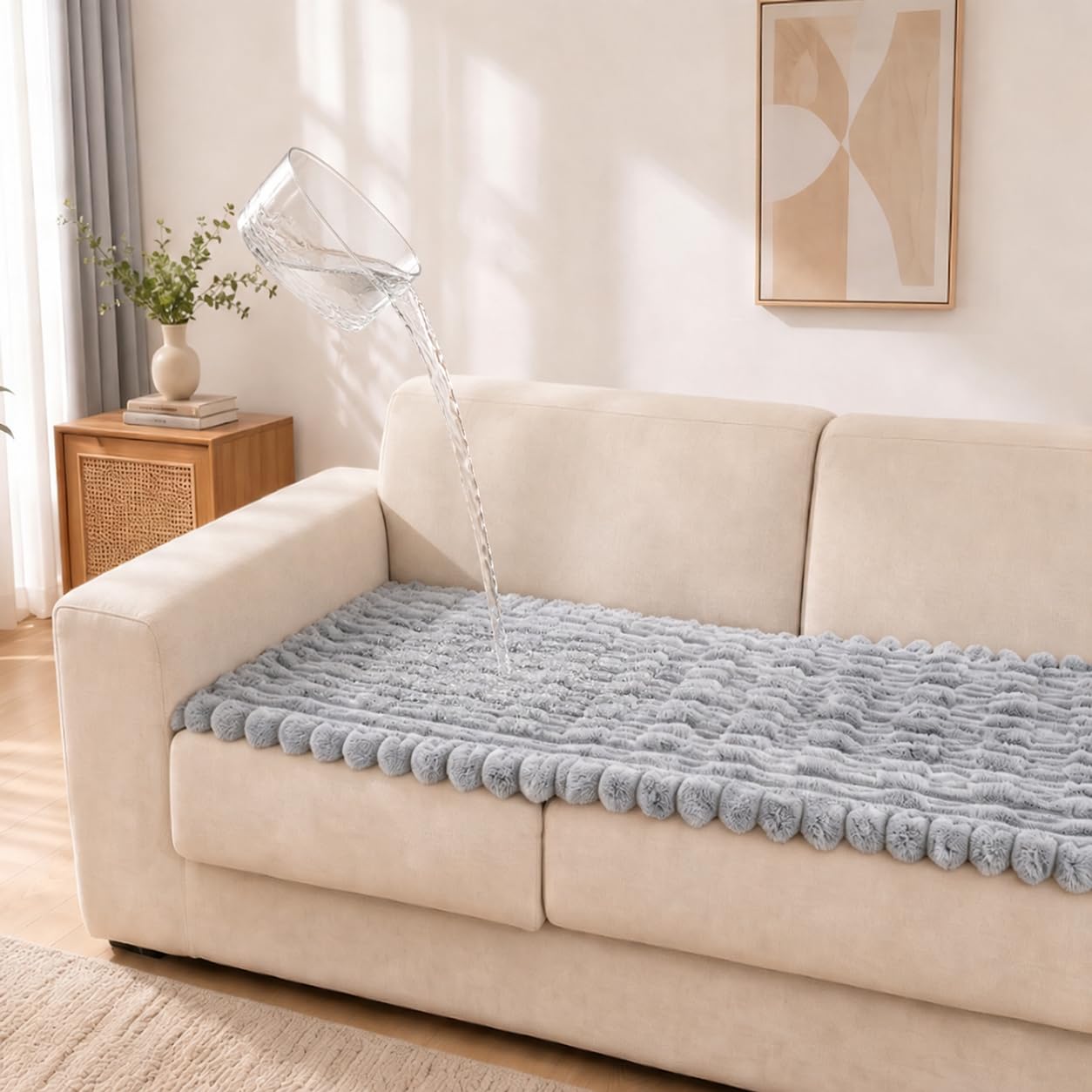 Wnote Thick Leakproof Sofa Cover, LightGray,70x150cm | Sofa Slipcovers Washable, Non-slip Sofa Covers 2 3 Seaters,Couch Covers Protectors for Dogs,Sofa Covers for Leather Sofa for Living Room