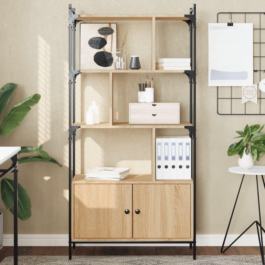 Libreria con ante in rovere Sonoma 76,5 x 30 x 154,5 cm