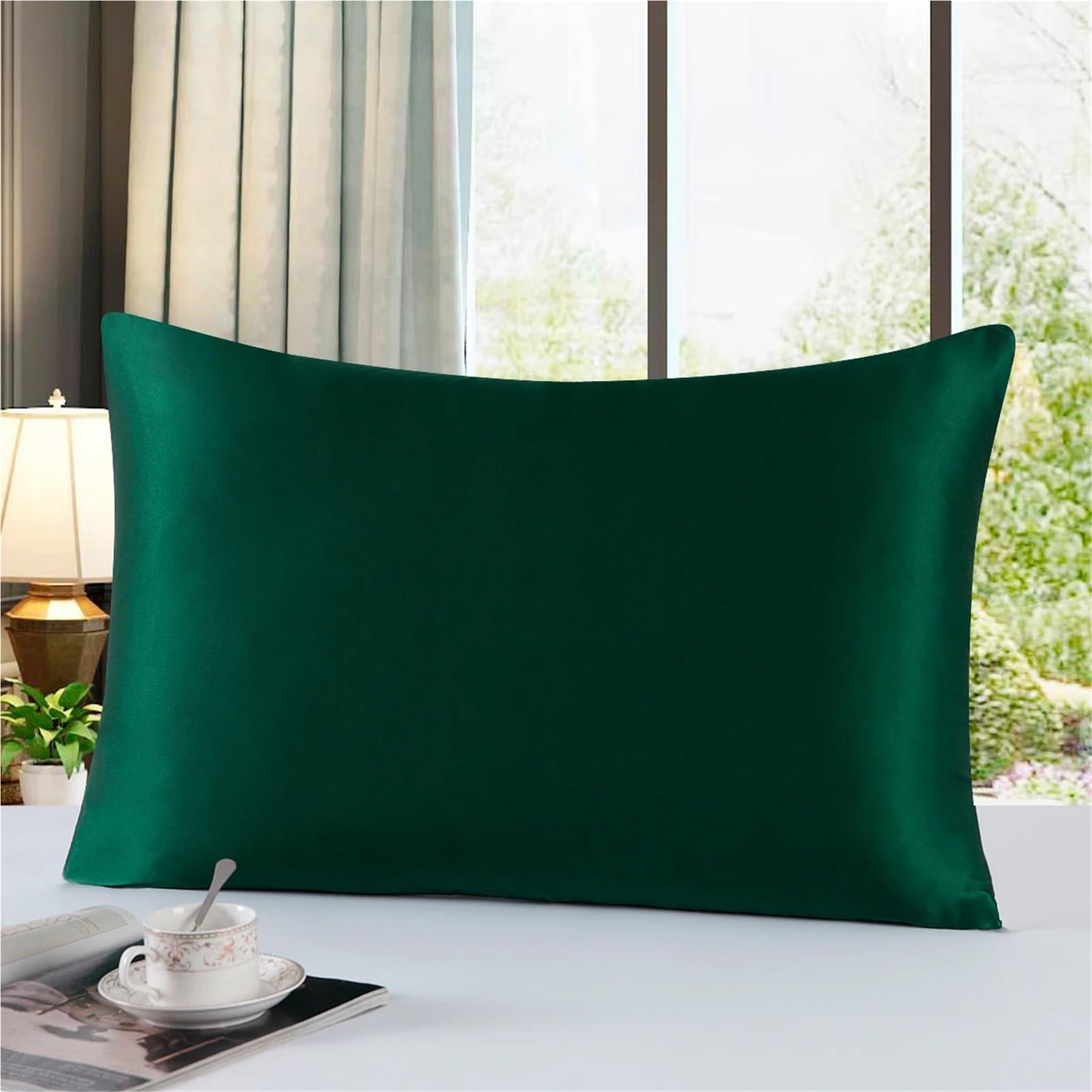 2 federe in seta di gelso, 22 momme, con cerniera, multicolore, per capelli e pelle (champagne, 40 x 60 cm)