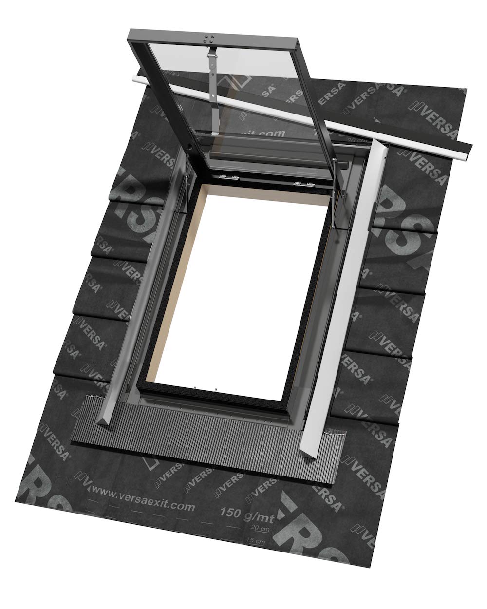 Sunlux 47cm x 73cm Top Hung Skylight Access Roof Window with Integrated Flashing and underfelt Collar
