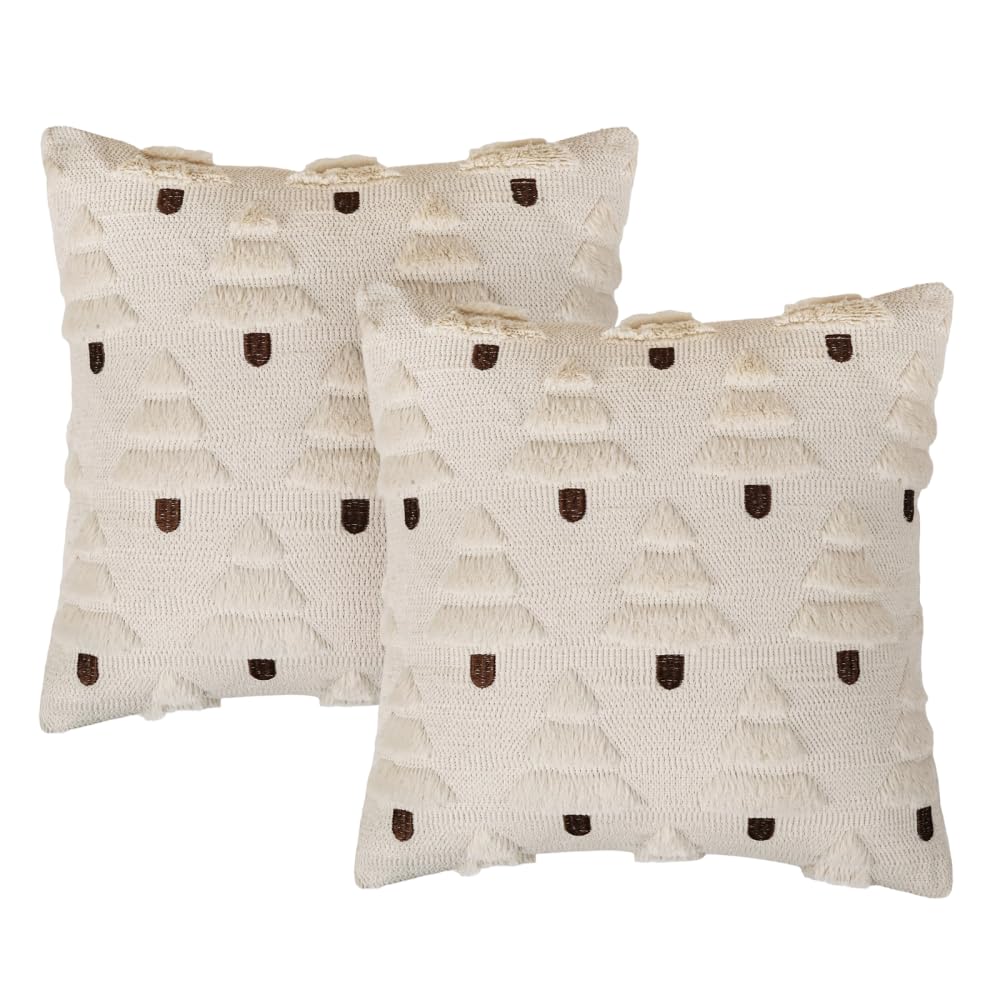 MiOYOOW Christmas Cushion Cover, 2PCS Christmas Plush Throw Pillows Covers Breathable Xmas Pillowcase for Winter Valentines Day Sofa Bedroom Decor Present