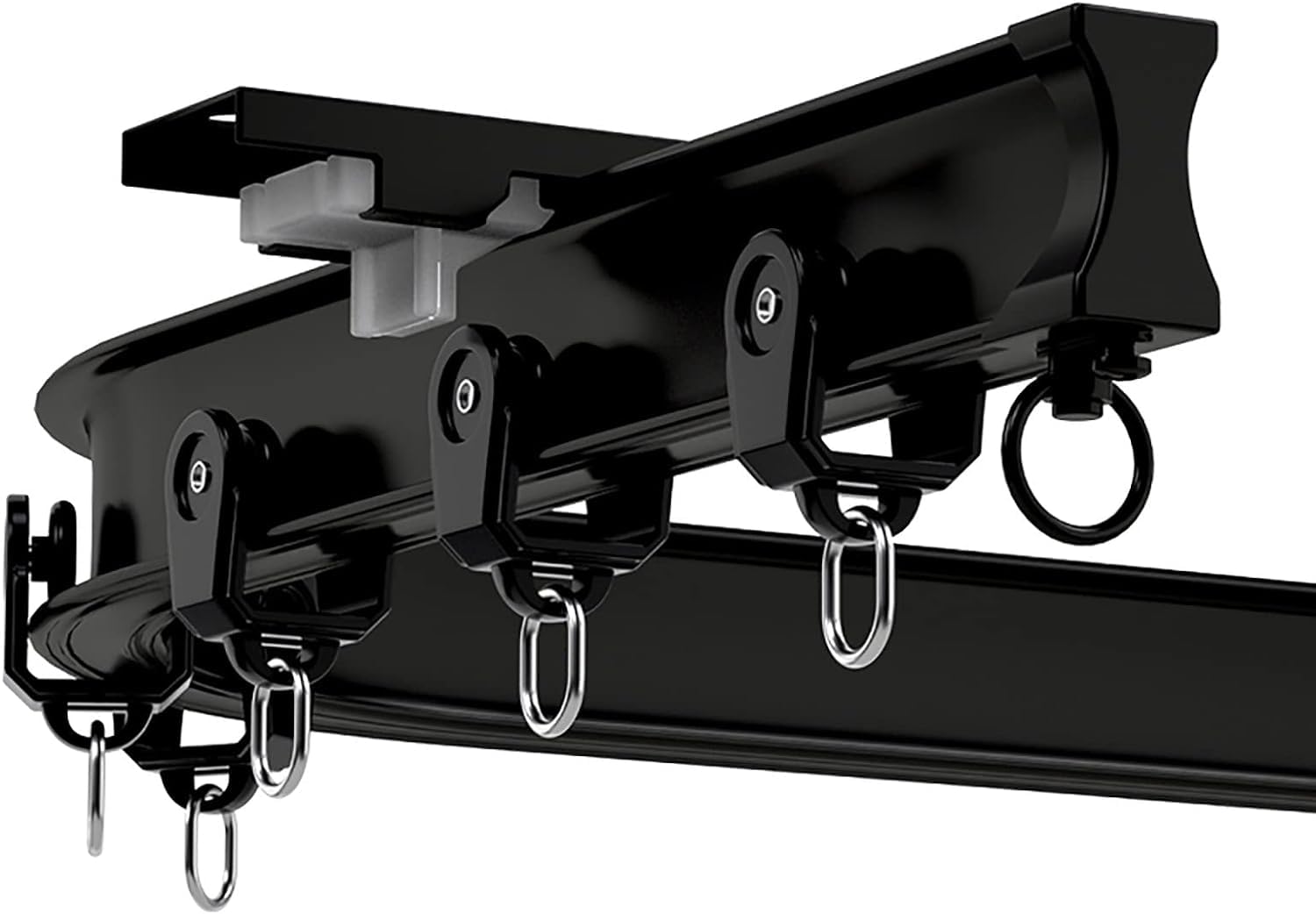 Kit Binario per Tenda da soffitto in Alluminio Resistente, Asta divisoria Flessibile e Pieghevole per Doccia, Finestra a bovindo per Camper, Nero, 9,8 Piedi, Accessori co