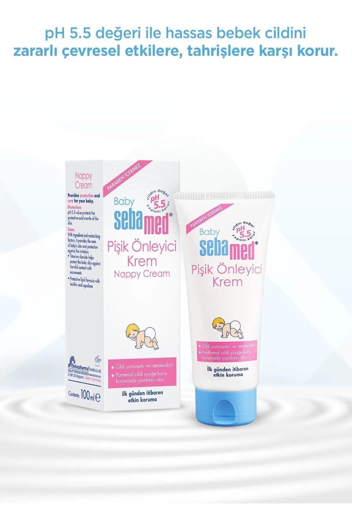 Sebamed Baby pH 5.5 Yoğun Nemlendirici Etkili Pantenol İçerikli Koruyucu Bebek Pişik Önleyici Krem 100 ml