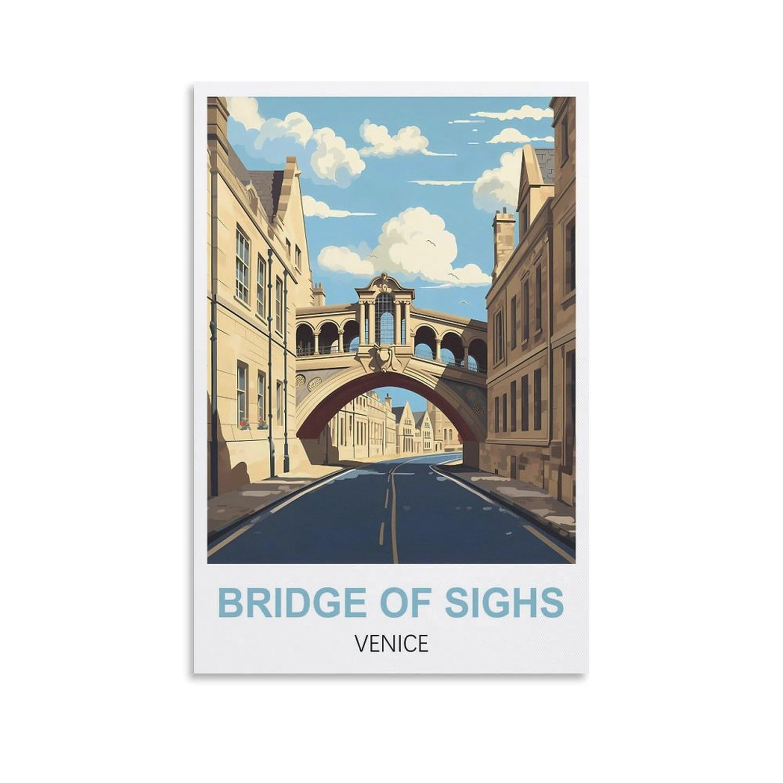 Metal Tin Sign Bridge of Sighs Venice Vintage Sign Retro Tin Signs Vintage Metal Tin Sign For Bar Home Wall Metal Decoration 30x30cm