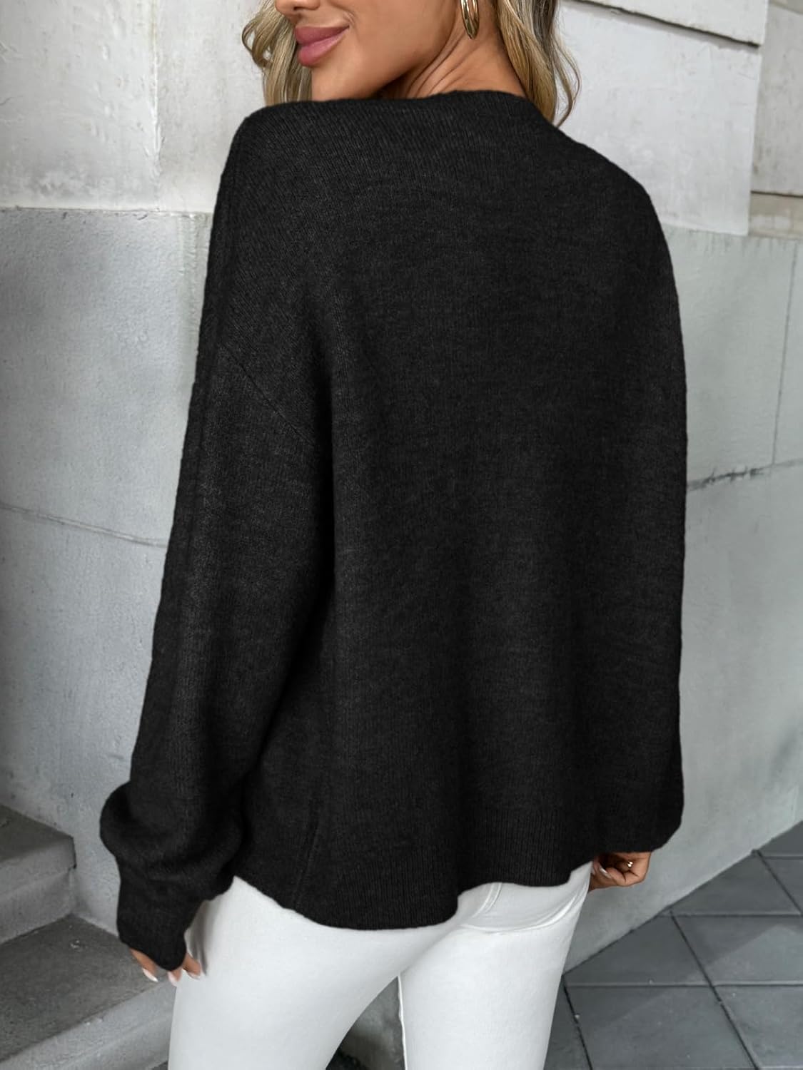 LILLUSORY Womens Crew Neck Button Down Cozy Cardigan Sweater Fall Outfits 2026 - Image 4